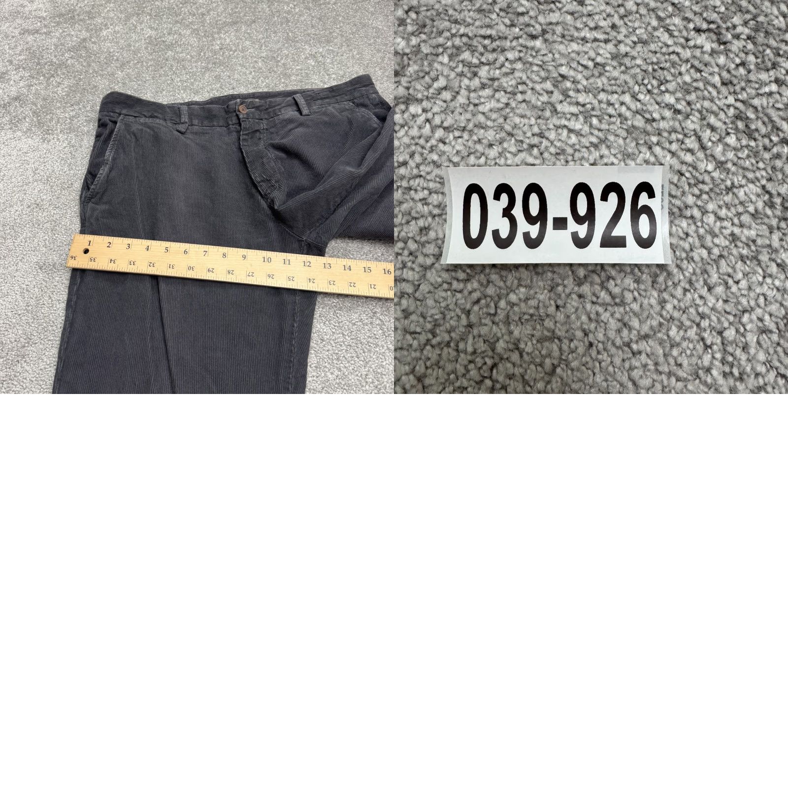Mason's Mason's Pants | Charcoal Gray Cotton | 38x30 | Regular Straight Corduroy Chino Men - Vintage? No (but must follow rules) Size US 38 / EU 54 - 10 Thumbnail