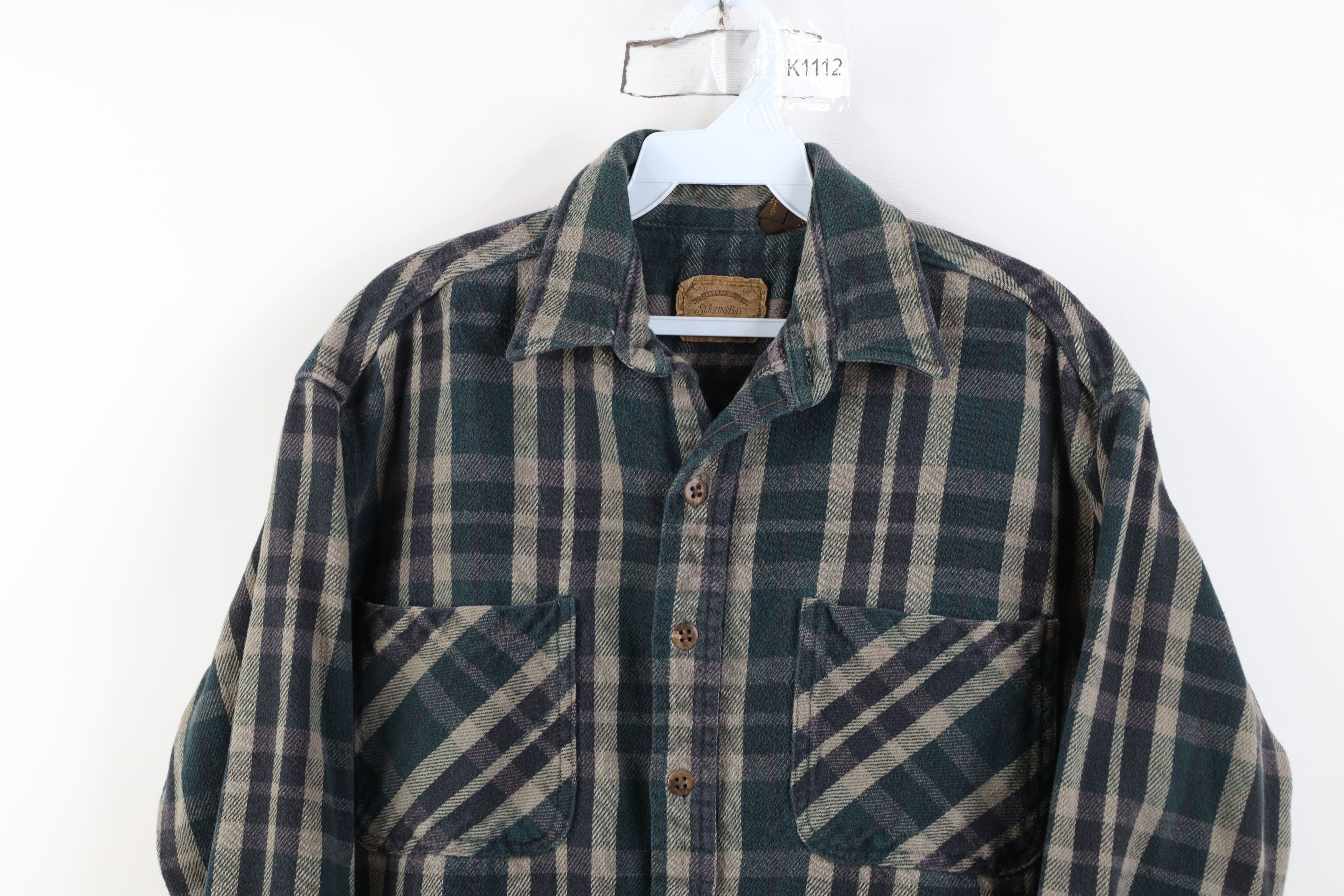 Vintage Vintage 90s Streetwear Heavyweight Button Shirt Plaid Size US M / EU 48-50 / 2 - 2 Thumbnail
