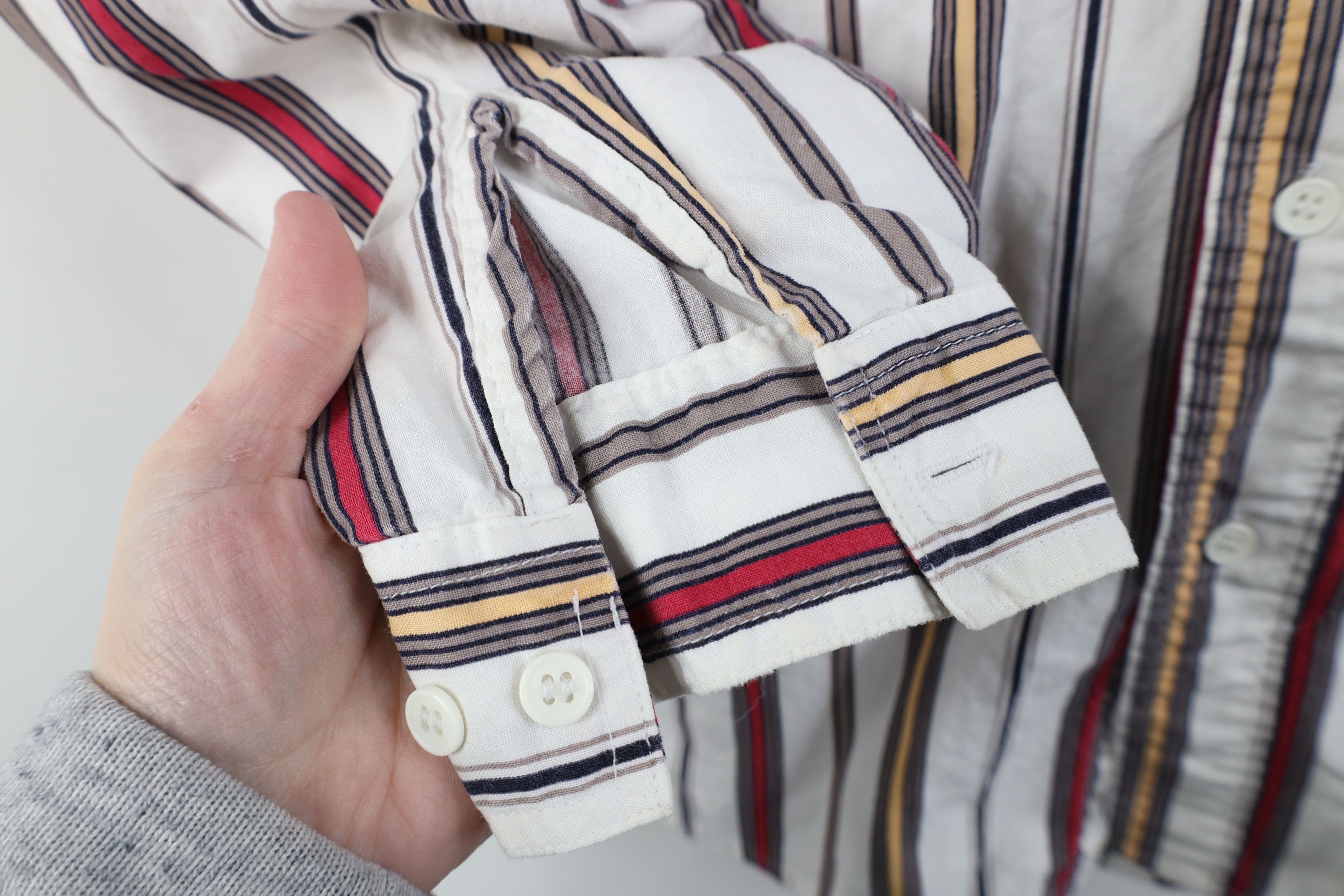 Vintage Vintage 90s Streetwear Block Collared Button Down Shirt Size US S / EU 44-46 / 1 - 4 Thumbnail