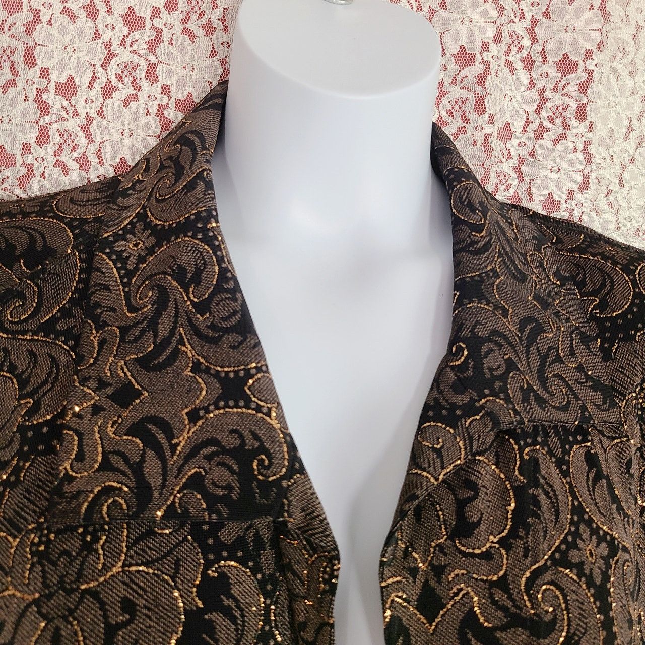 Vintage Vintage 90s Vicki vi glitter filigree cardigan 2x Size XXL / US 16-18 / IT 52-54 - 4 Thumbnail