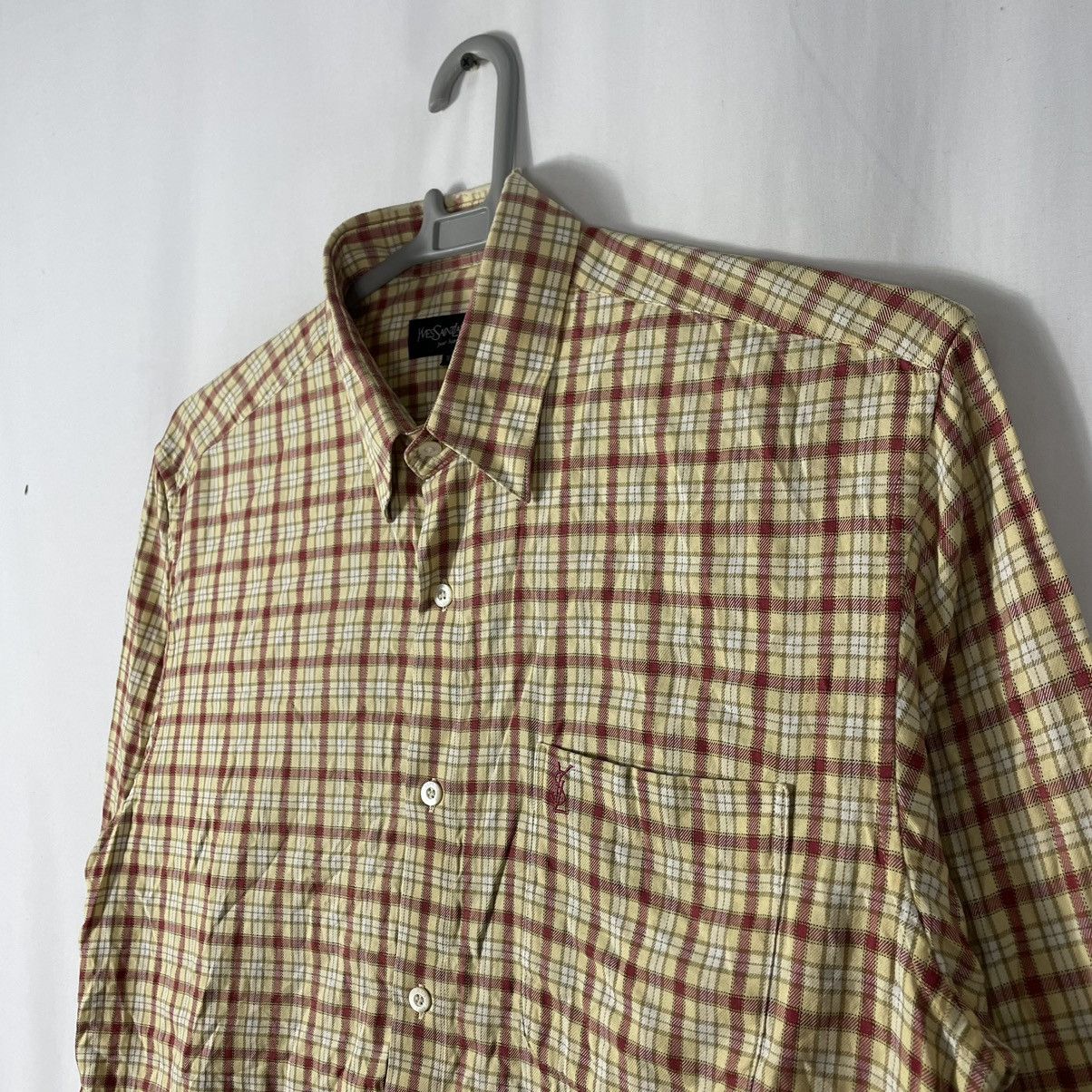 Yves Saint Laurent 🔥Rare🔥Yves Saint Lauren Pour Homme Checkerd Buttons Shirts Size US L / EU 52-54 / 3 - 6 Thumbnail