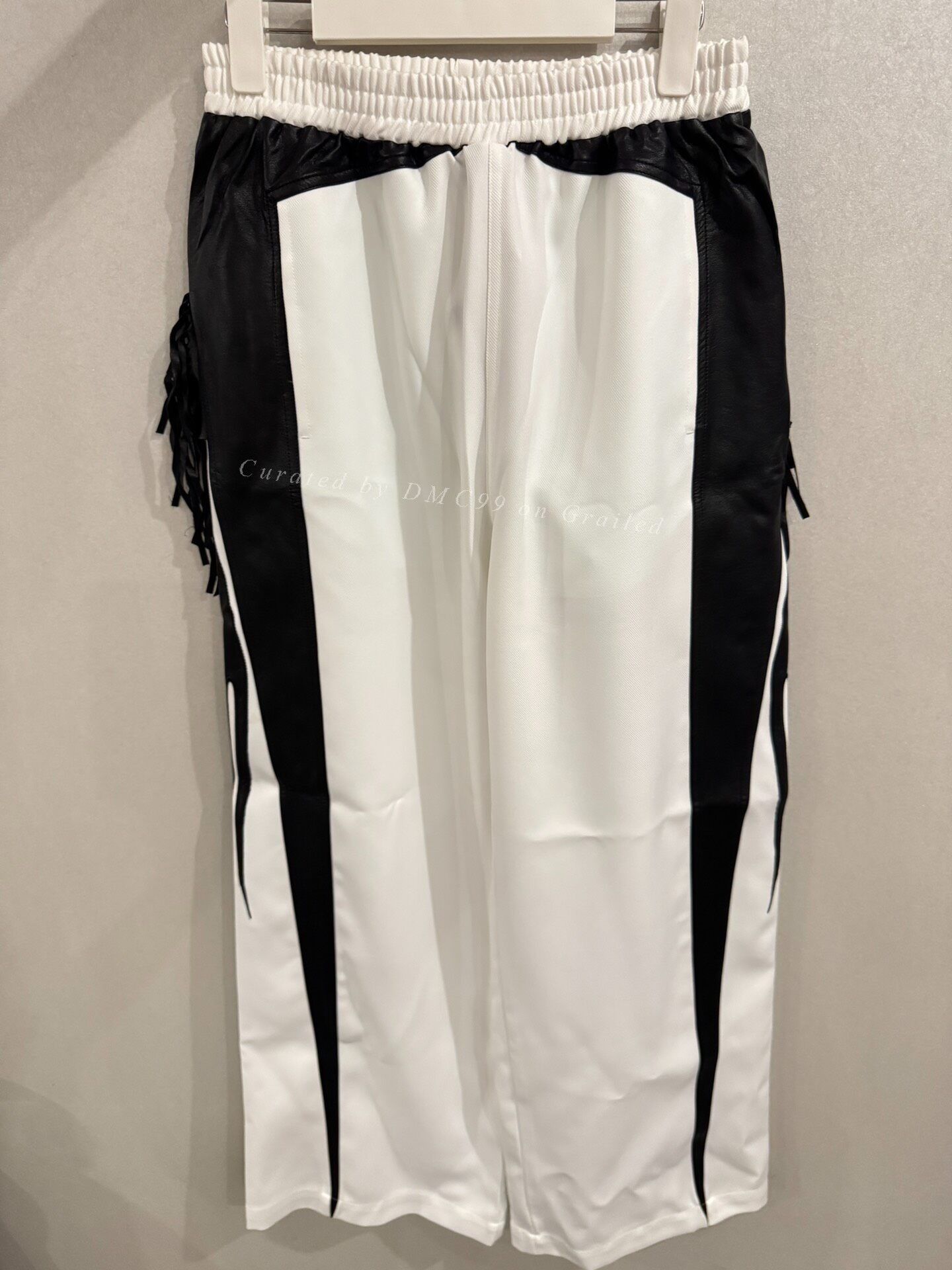Only The Blind Blind No Plan White Leather Patchwork Fringe Track Pants Size 24" / US 00 / IT 34 - 1 Thumbnail