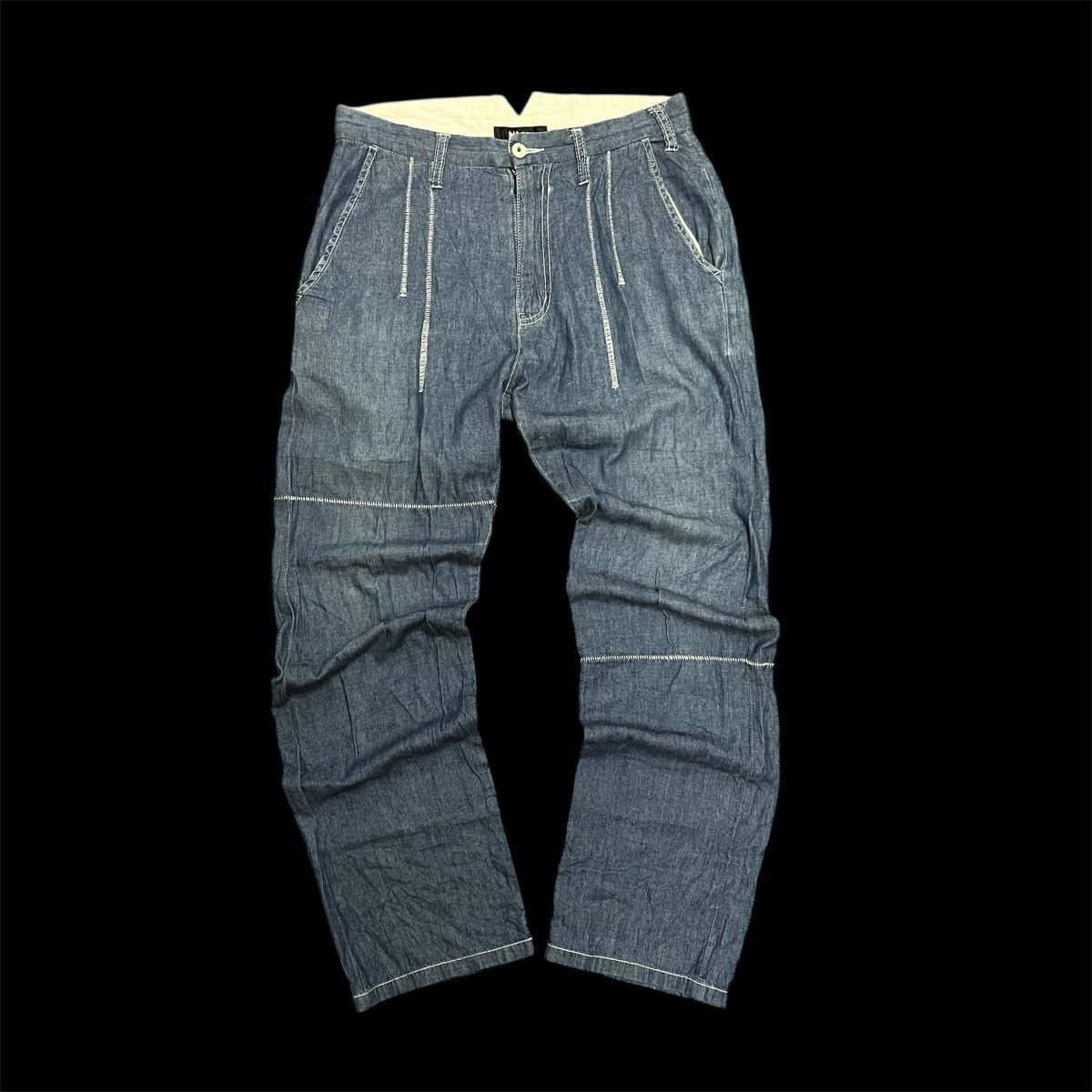 Japanese Brand NE-NET DENIM WIDE-LEG PANTS x ISSEY MIYAKE x SELVAGE Size US 29 - 1 Thumbnail