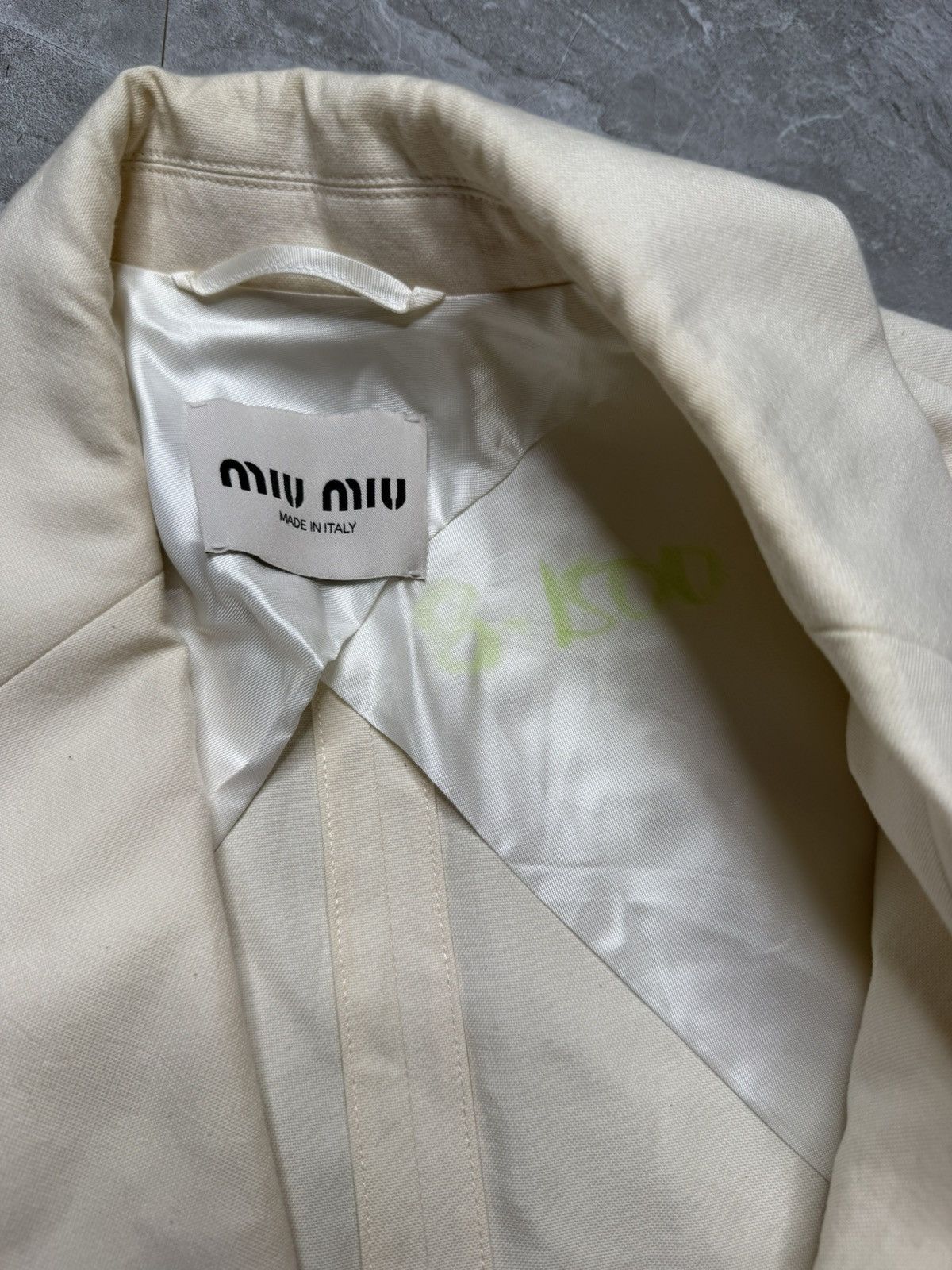 Miu Miu Miu-miu Single Breasted Canvas Logo Jacket Size XS / US 0-2 / IT 36-38 - 4 Thumbnail