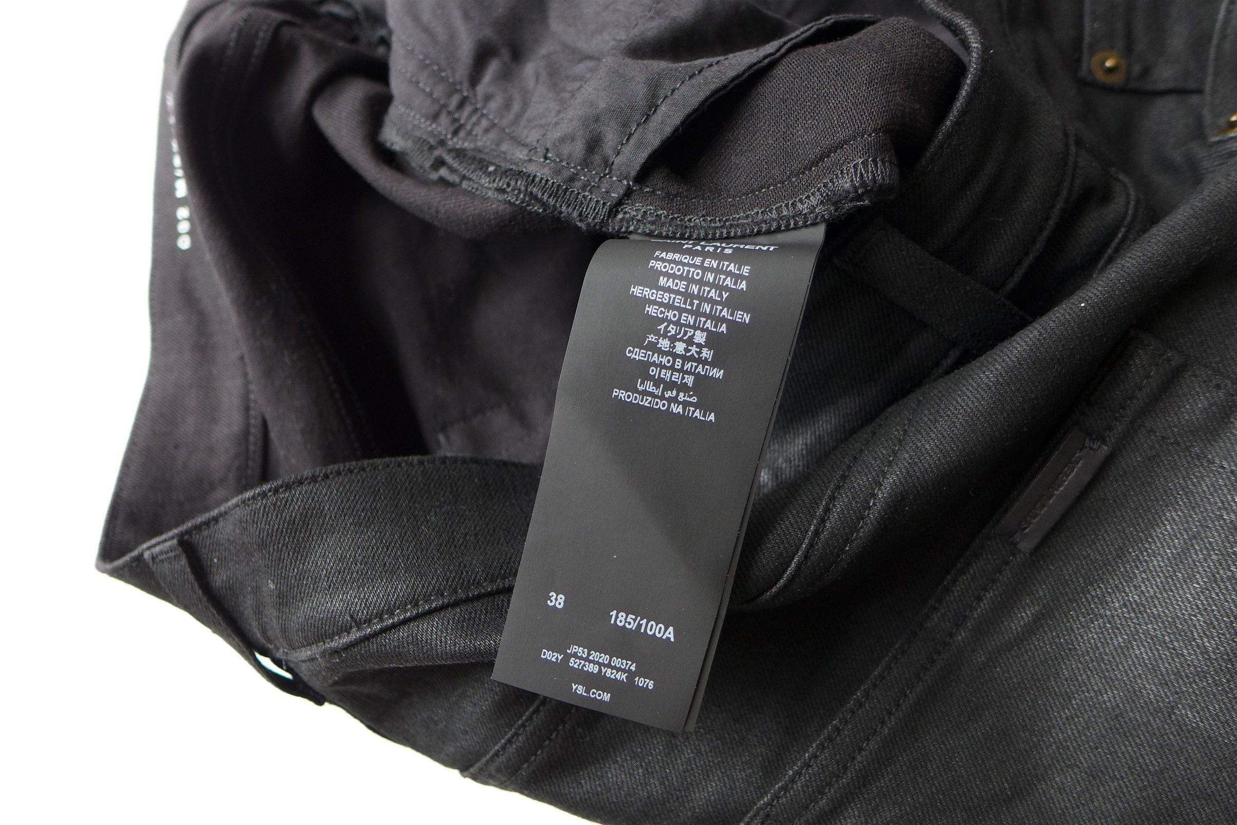 Saint Laurent Paris Saint Laurent D02 Jeans -- Coated Black Denim Size US 38 / EU 54 - 17 Thumbnail