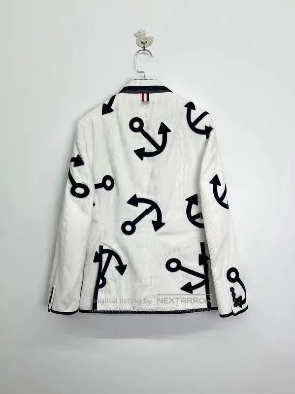 Thom Browne Thom Browne White Embroidered Logo Jacket . Size S / US 4 / IT 40 - 2 Thumbnail