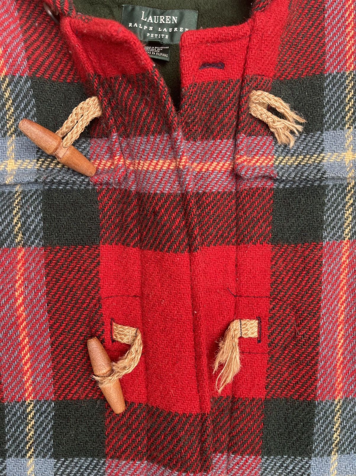 Japanese Brand Vintage Lauren Ralph Lauren Plaid Toggle Coat Hooded, Size M Size US M / EU 48-50 / 2 - 5 Thumbnail
