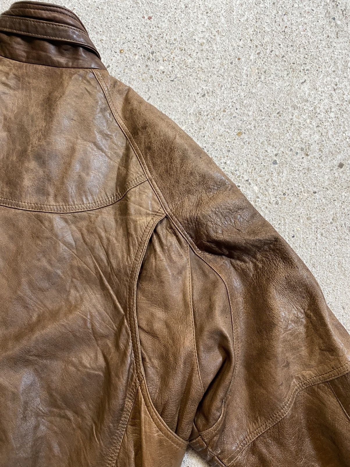Vintage Bomber leather jacket brown avantgarde archive vintage Size US XL / EU 56 / 4 - 7 Thumbnail