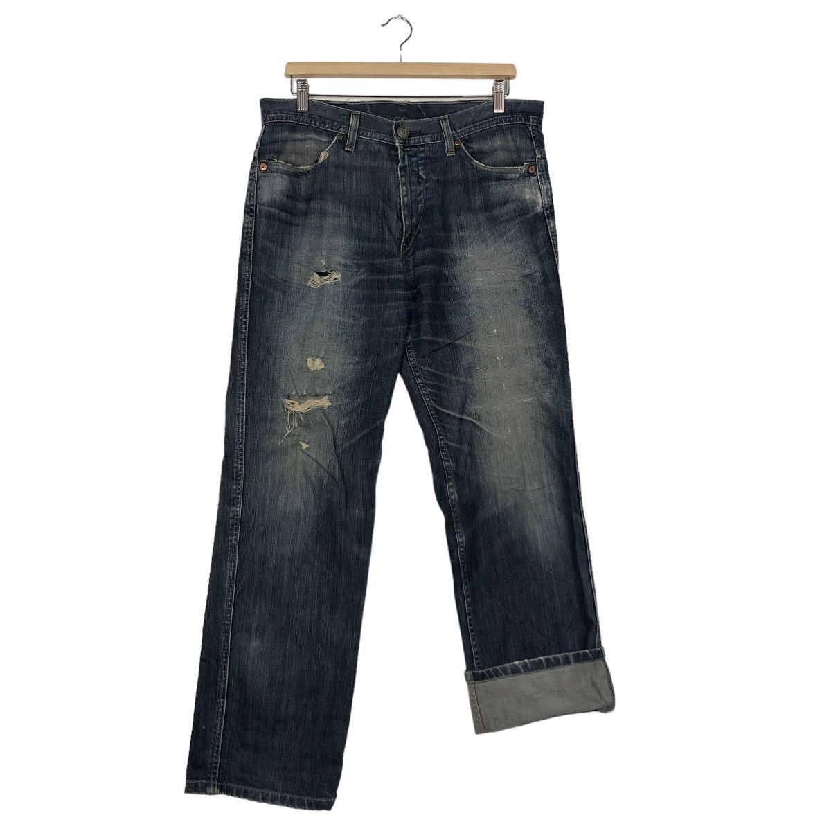 Levi's 🔥90’s Rare Distressed Denim Jeans Levi’s Kanye Design Size US 34 / EU 50 - 10 Thumbnail