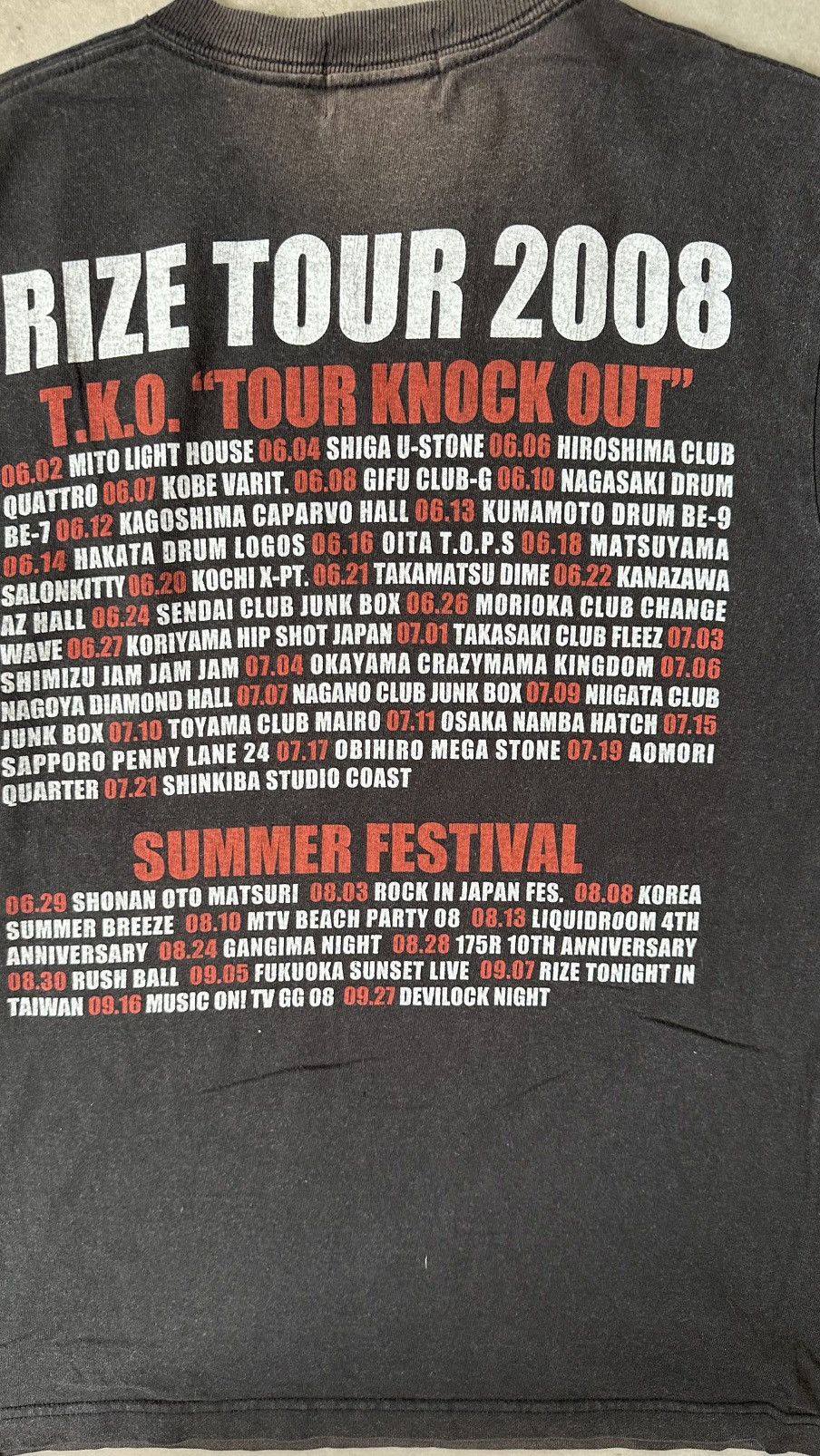 Japanese Brand VINTAGE RIZE TOUR 2008 ALTERNATIVE METAL BAND TEE Size US S / EU 44-46 / 1 - 8 Thumbnail