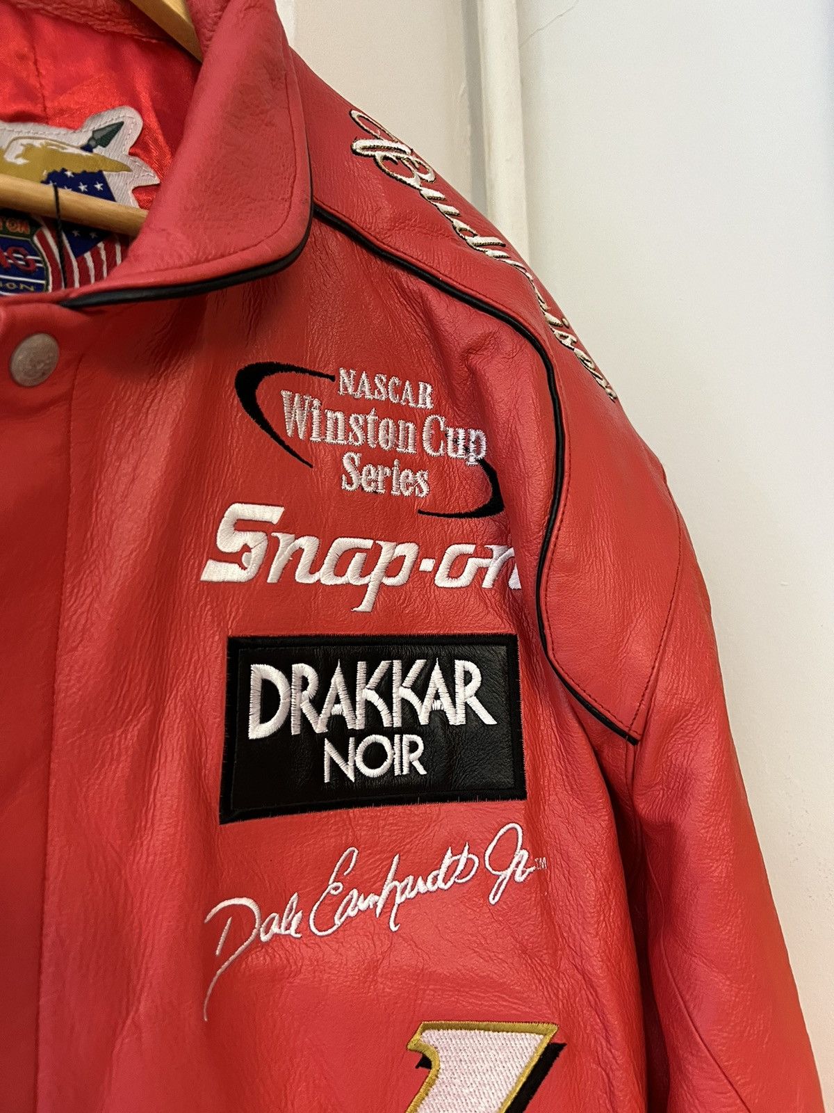 NASCAR × Vintage 1999 Jeff Hamilton Dale Earnhardt JR Leather Jacket Size US XL / EU 56 / 4 - 3 Thumbnail