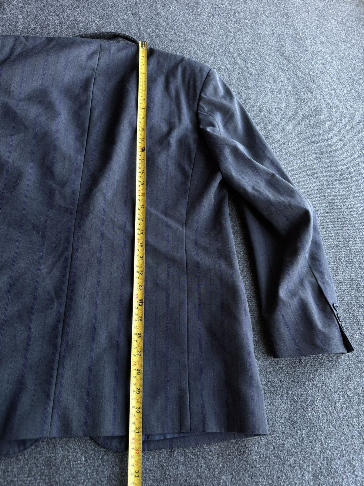 Hugo Boss 00s Hugo Boss Wool Blazer Pinstripe Grey Jacket Classic Fit Size 42R - 23 Thumbnail