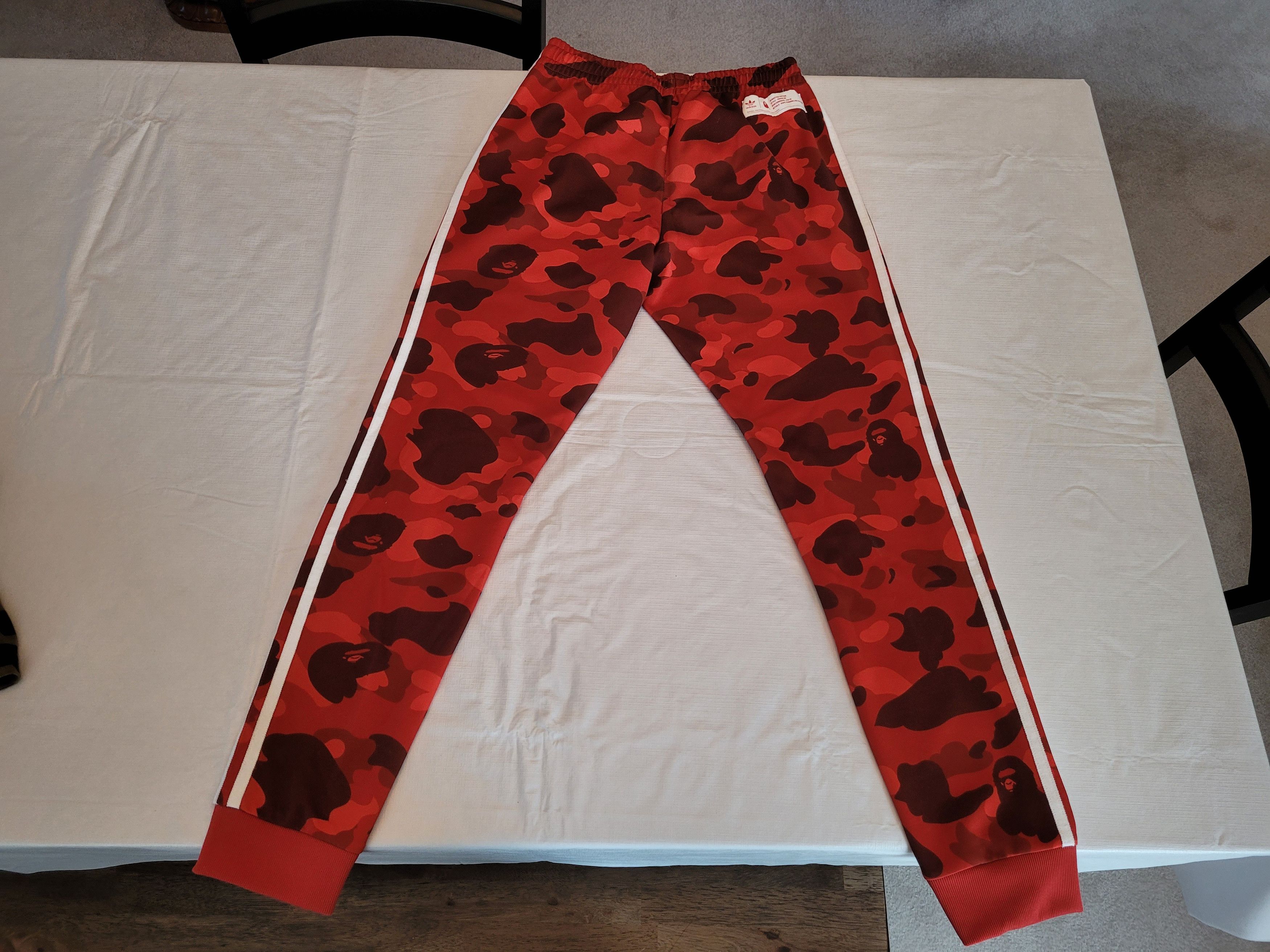 Adidas × Bape adicolor Track Pants Raw Red - Size Small Size US 31 - 2 Thumbnail