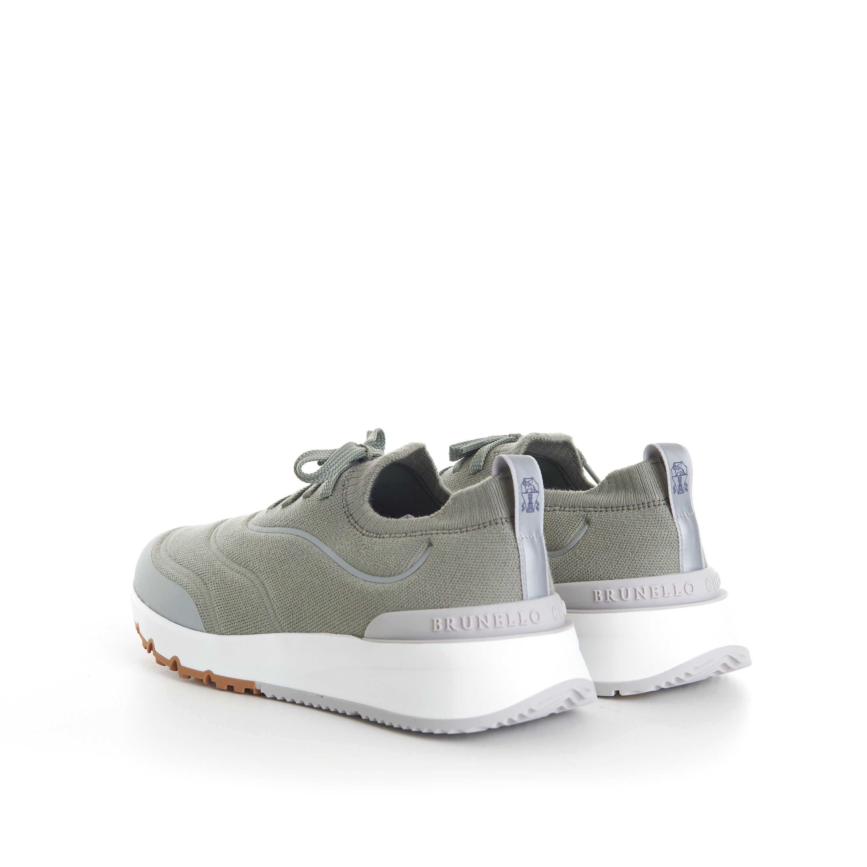 Brunello Cucinelli Techno Cotton Knit Runners With Heat-Bonded Details Size US 6 / EU 39 - 5 Thumbnail