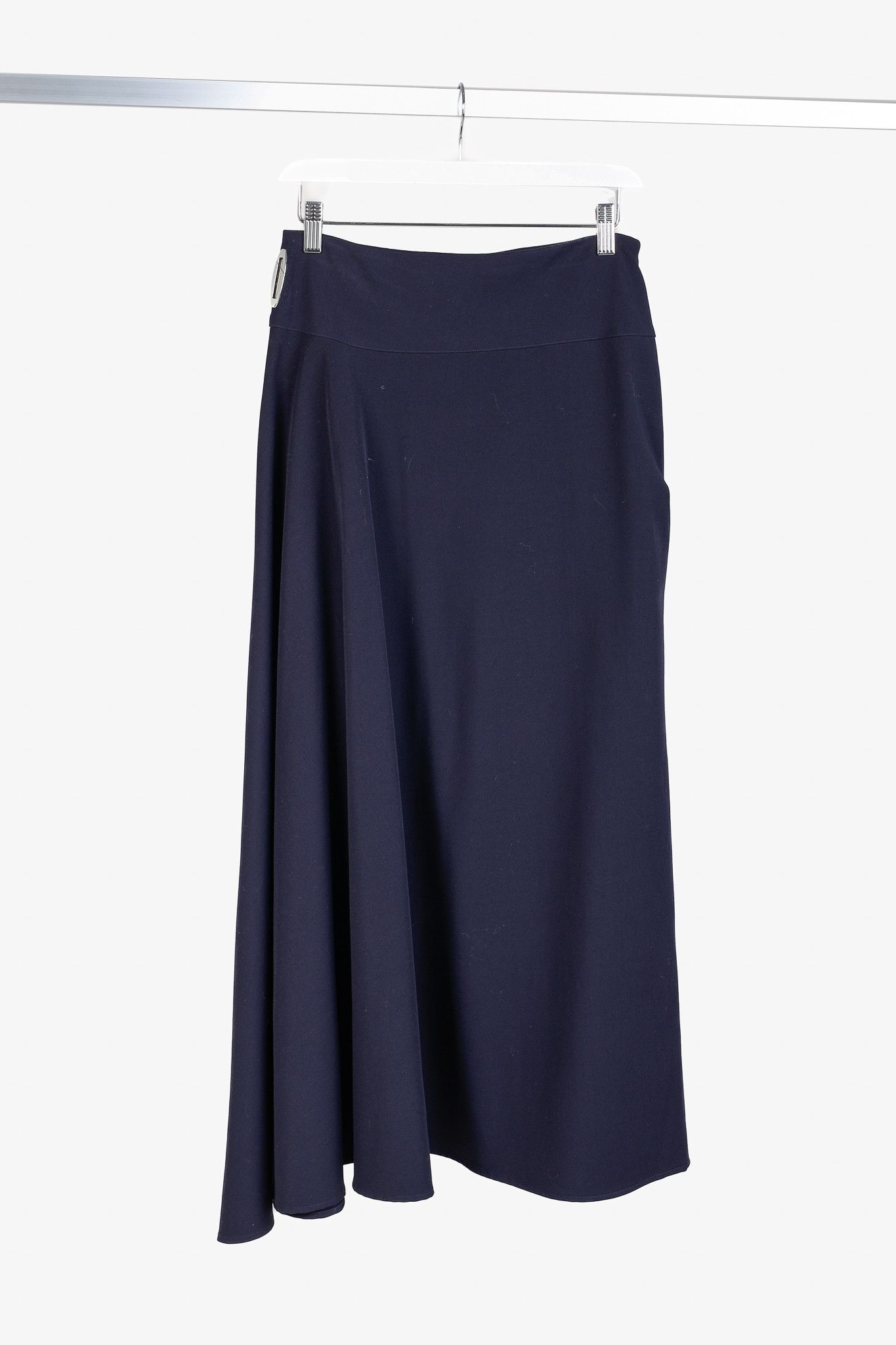 Sarah Pacini Sarah Pacini AW16 Navy Wool-Blend Long Asymmetrical Skirt Size 28" / US 6 / IT 42 - 1 Thumbnail