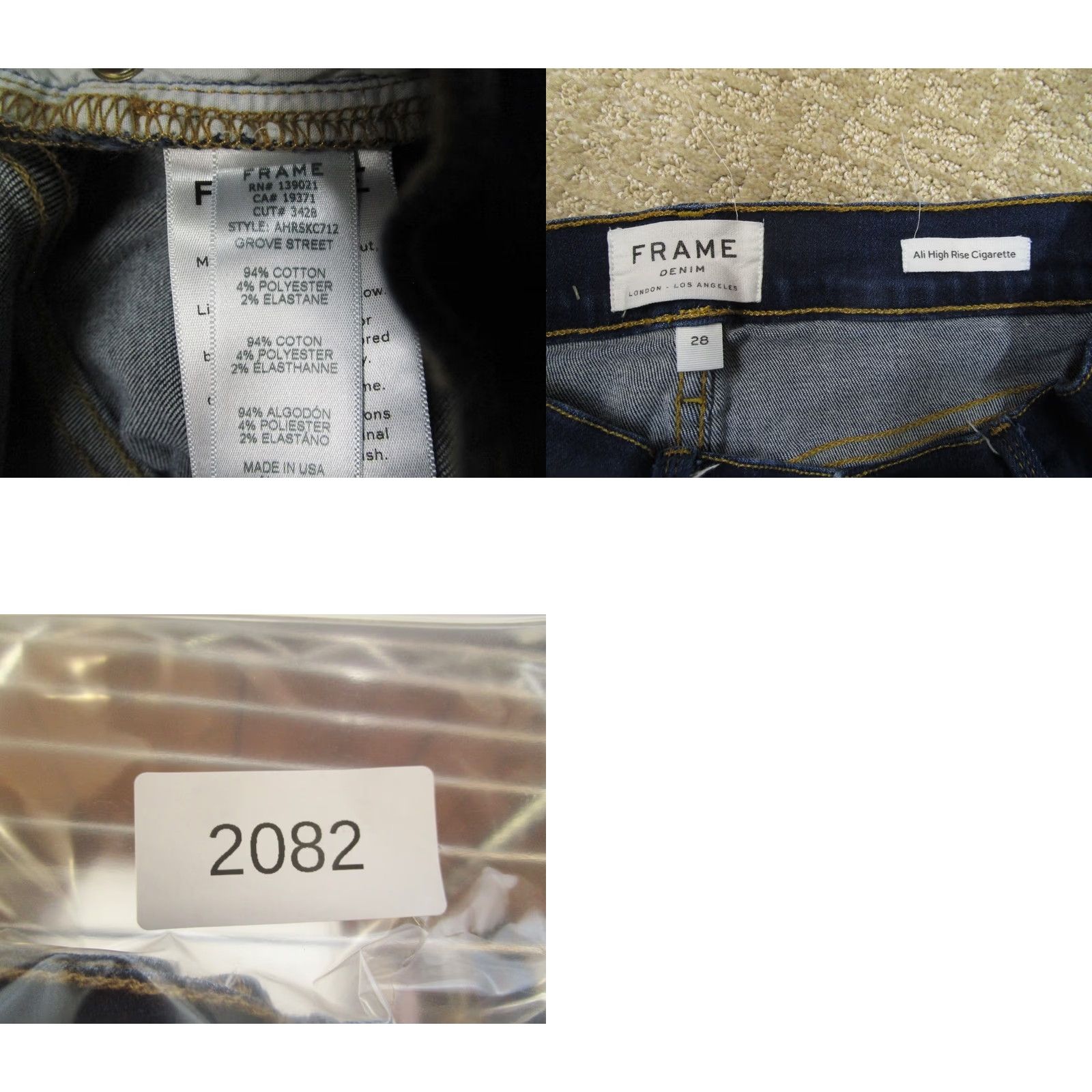 Frame FRAME Jeans Women 28 Blue High Rise Cigarette Pants Dark Wash Stretch Denim Jeans Size 28" / US 6 / IT 42 - 8 Thumbnail