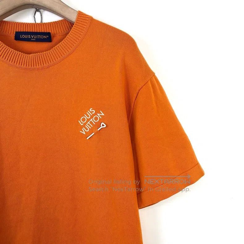 Louis Vuitton Louis Vuitton Orange Pin Embroidered Letter Knit Short Sle Size US L / EU 52-54 / 3 - 4 Thumbnail