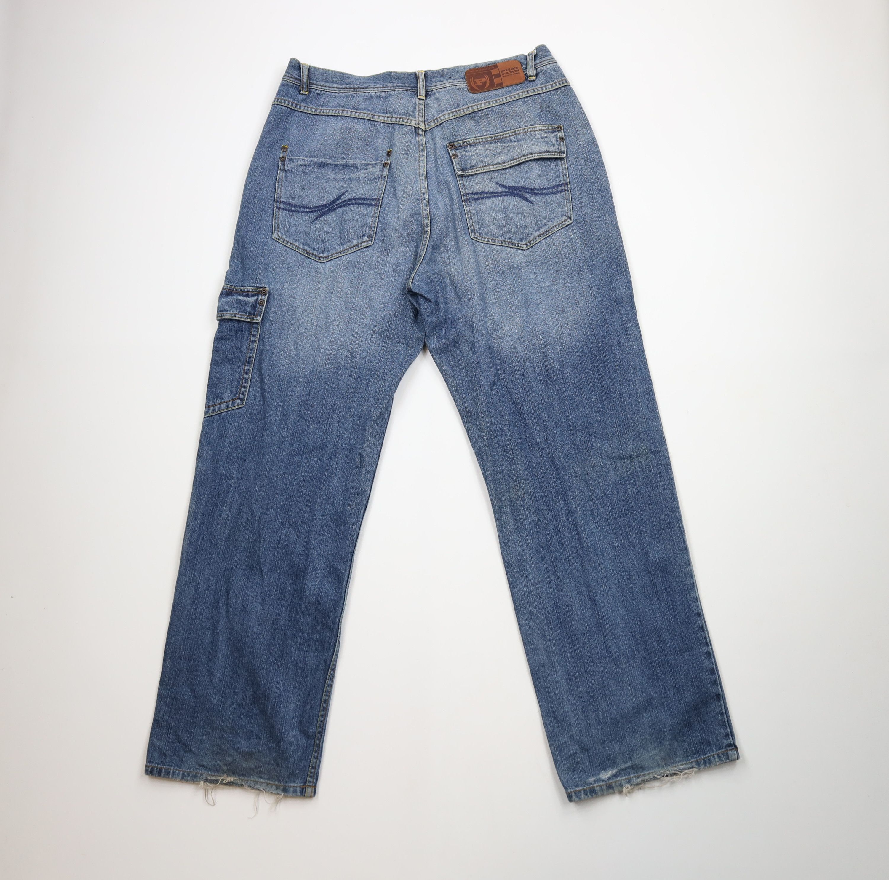 Phat Farm × Vintage Vintage 90s Y2K Phat Farm Baggy Wide Leg Denim Jeans Blue Size US 36 / EU 52 - 10 Thumbnail
