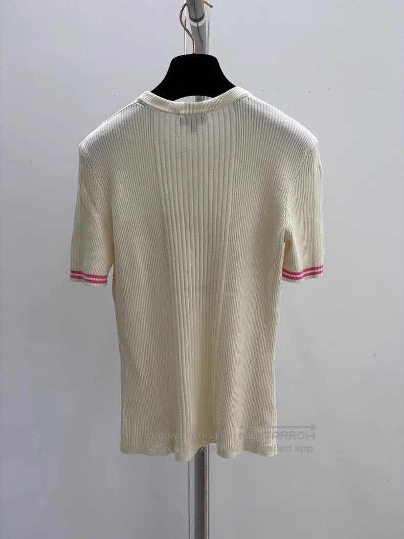 Chanel Chanel Beige little fish knitted short sleeves Size XS / US 0-2 / IT 36-38 - 3 Thumbnail