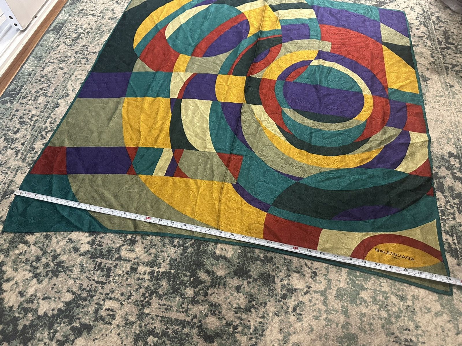 Balenciaga Vintage Balenciaga Paris Abstract Silk Scarves Size ONE SIZE - 5 Thumbnail
