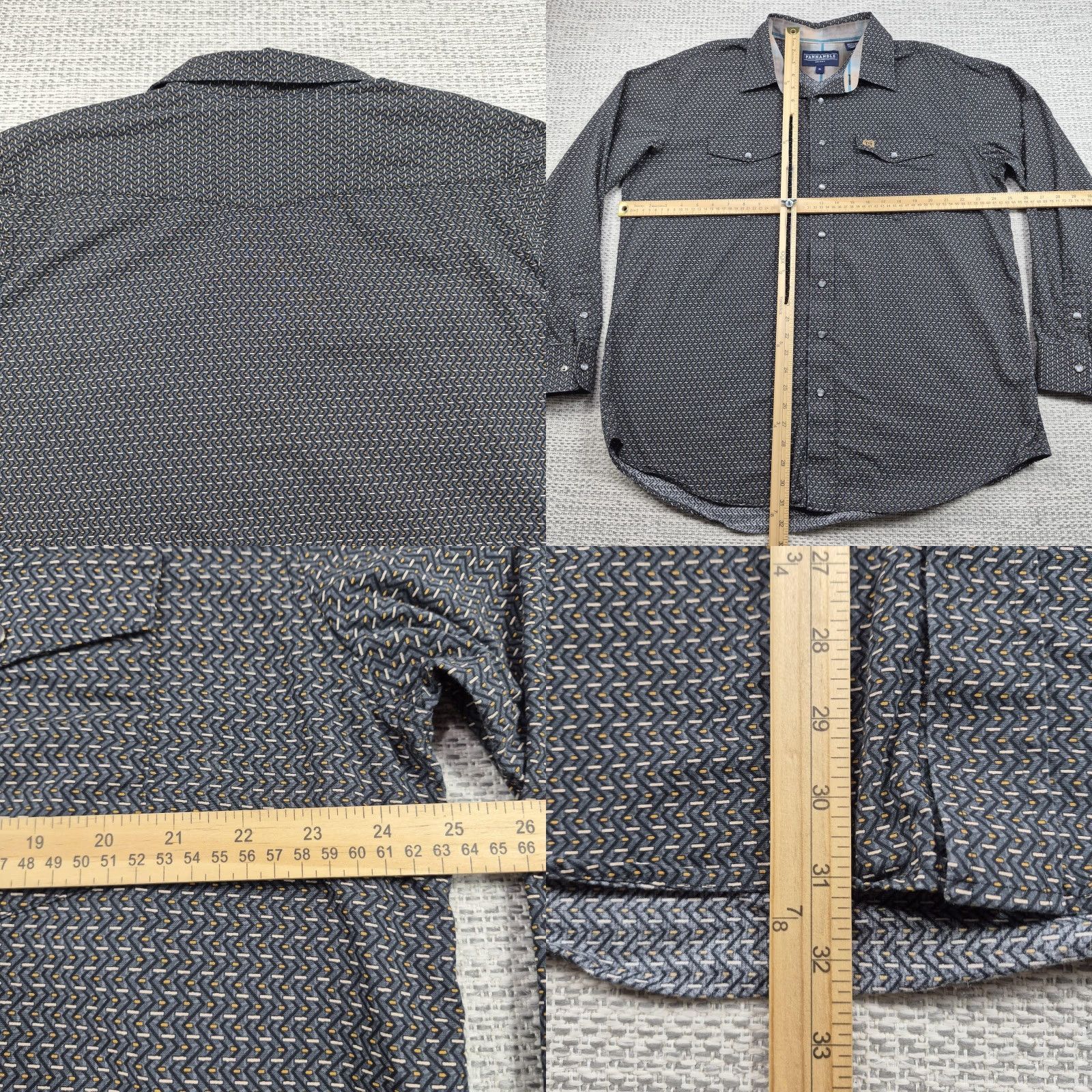 Vintage Panhandle Select Snap Up Shirt Mens XL Gray Geometric Western Long Sleeve Vintage No Size US XL / EU 56 / 4 - 8 Thumbnail