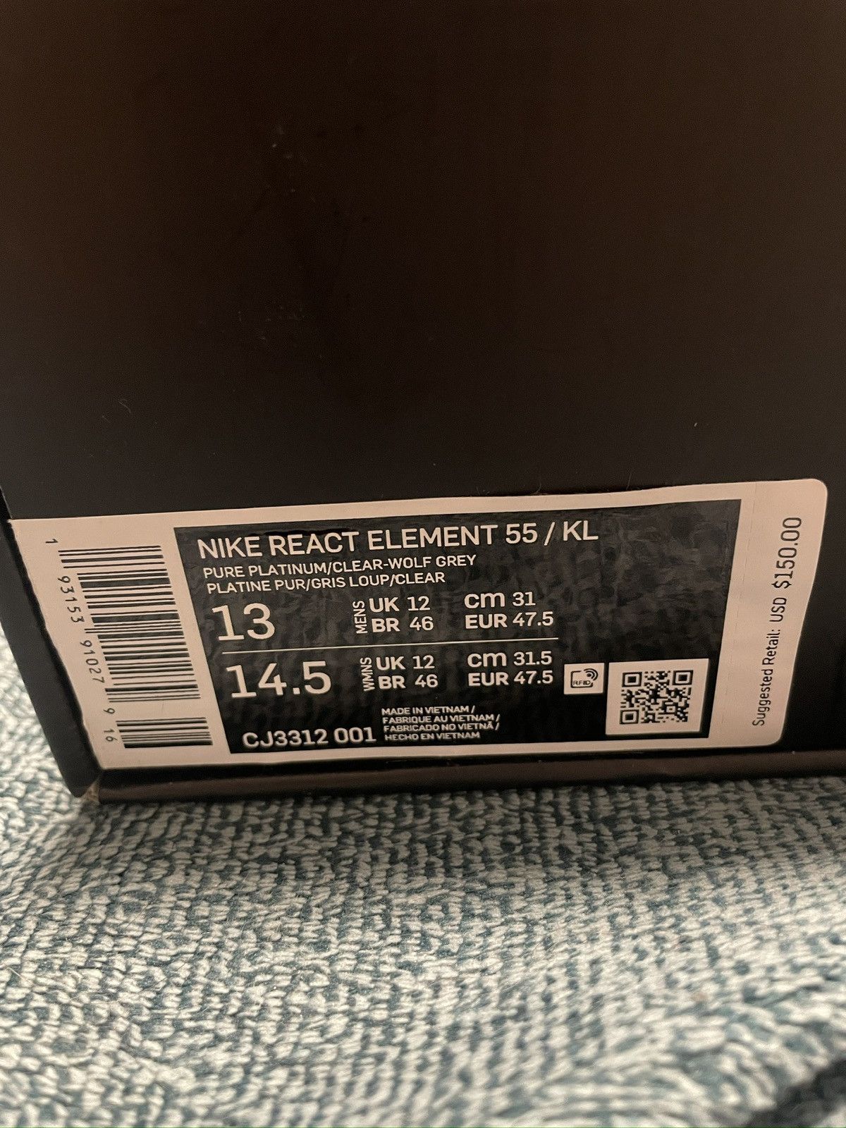 Kendrick Lamar × Nike Nike React Element 55 Kendrick Lamar “Pure Platinum” Size US 13 / EU 46 - 7 Thumbnail