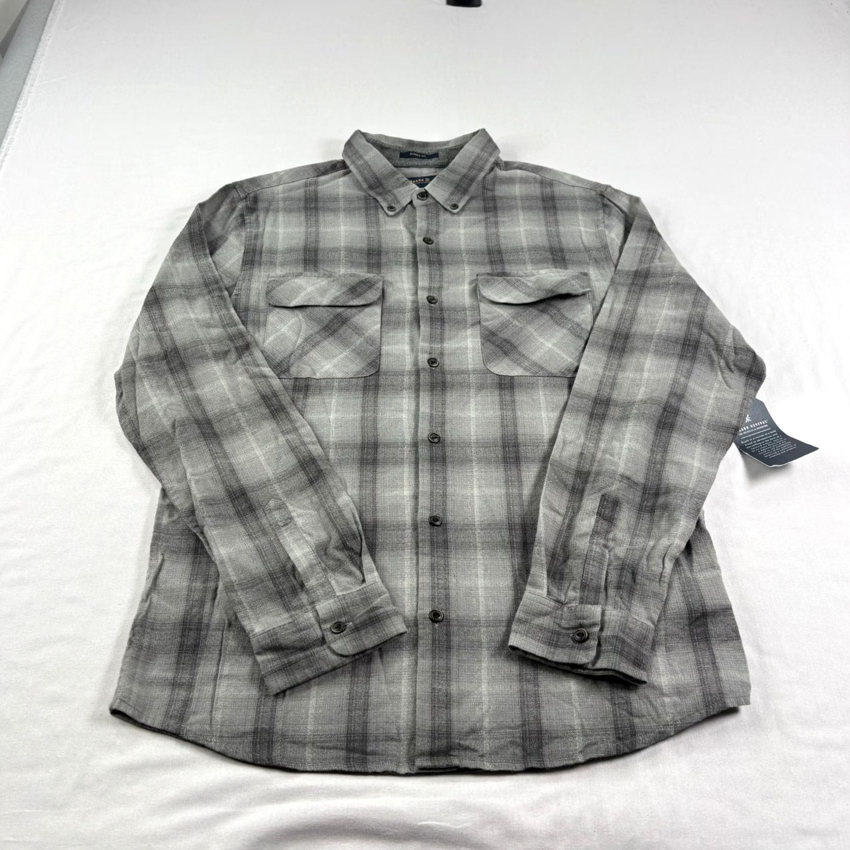 Roark Roark Cassidy Shirt Mens Medium Gray Plaid Button-Up Long Sleeve Casual Classic Fit Size US M / EU 48-50 / 2 - 2 Thumbnail