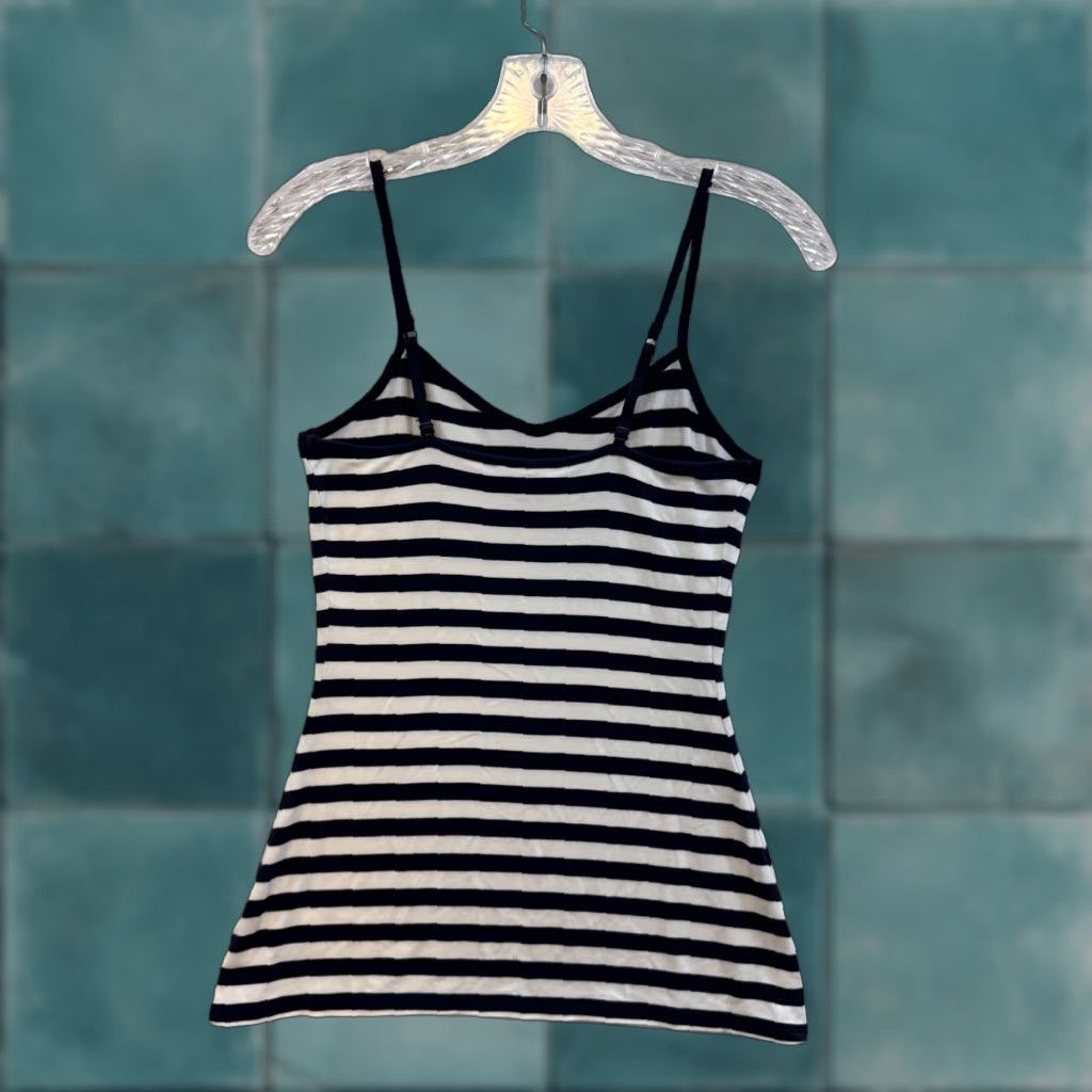 Express Y2K Vintage Camisole Tank Top XS Navy Blue White Striped Coastal Natutical Shirt XS Womens Size XS / US 0-2 / IT 36-38 - 1 Thumbnail