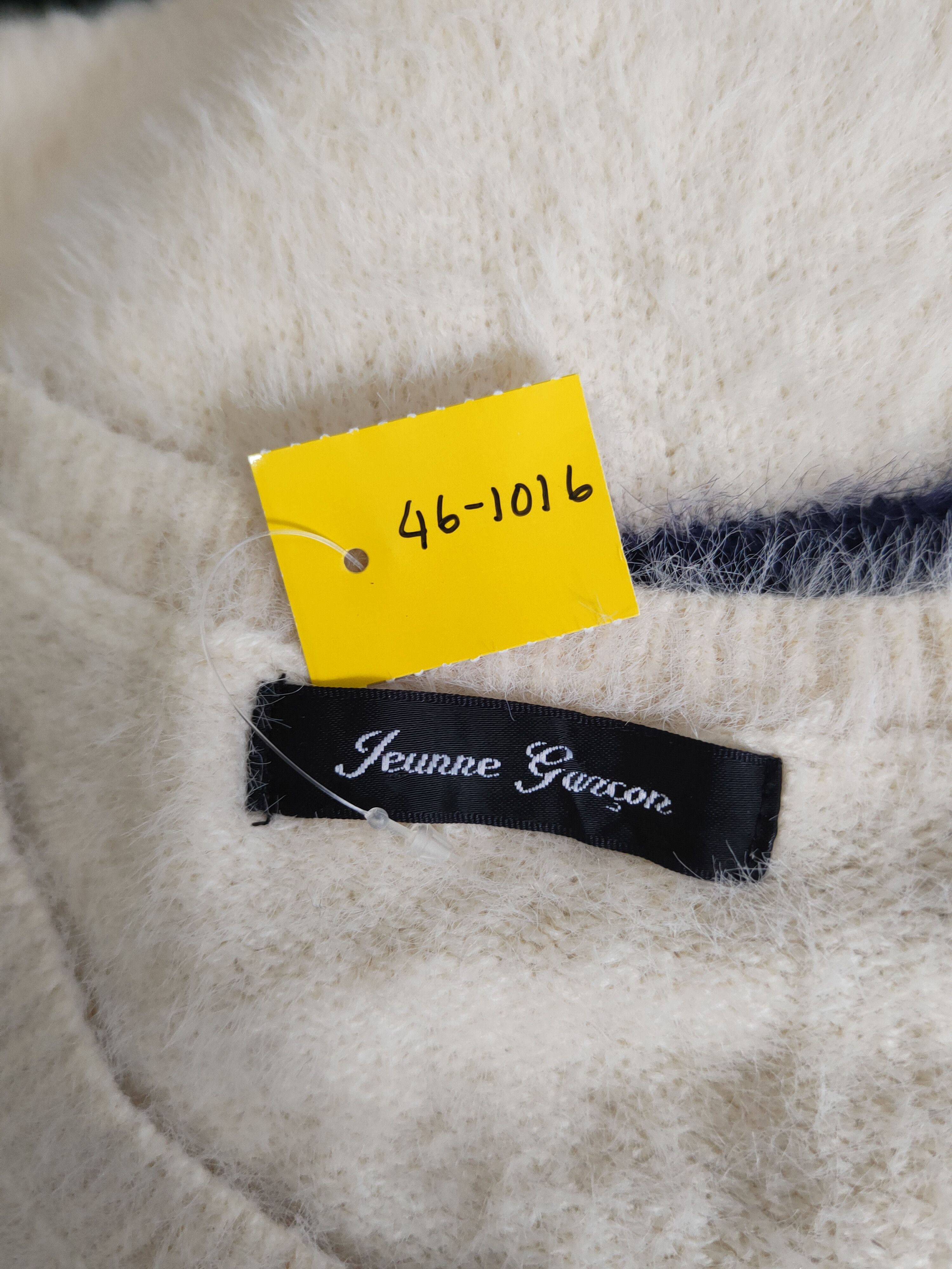Japanese Brand DL Jeunne Garcon Navy Ivory Fur Mohair Knitwear #46-1016 Size M / US 6-8 / IT 42-44 - 13 Thumbnail