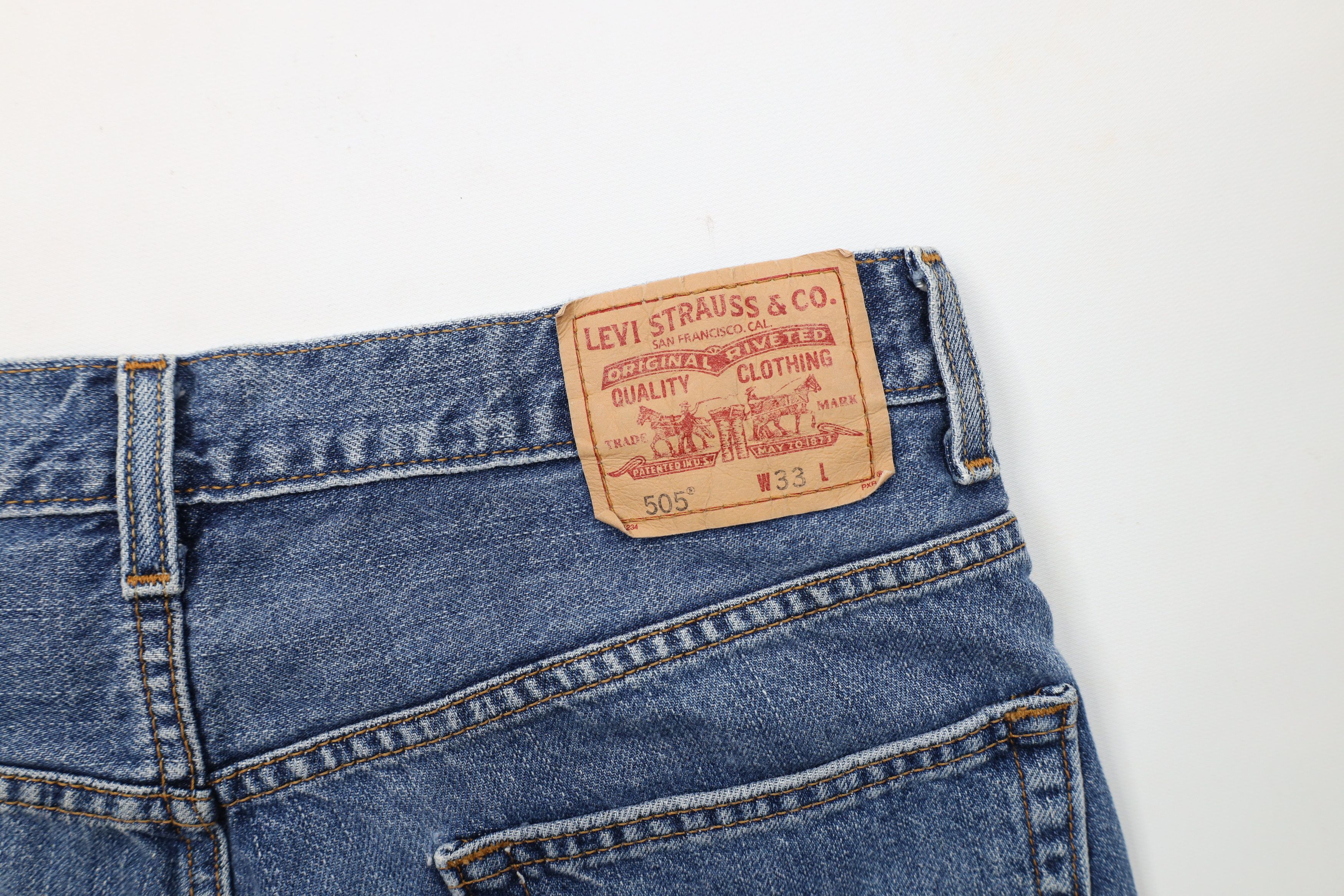 Levi's × Vintage Vintage Y2K Levis 505 Regular Fit Denim Jean Shorts Jorts Size US 33 - 13 Thumbnail