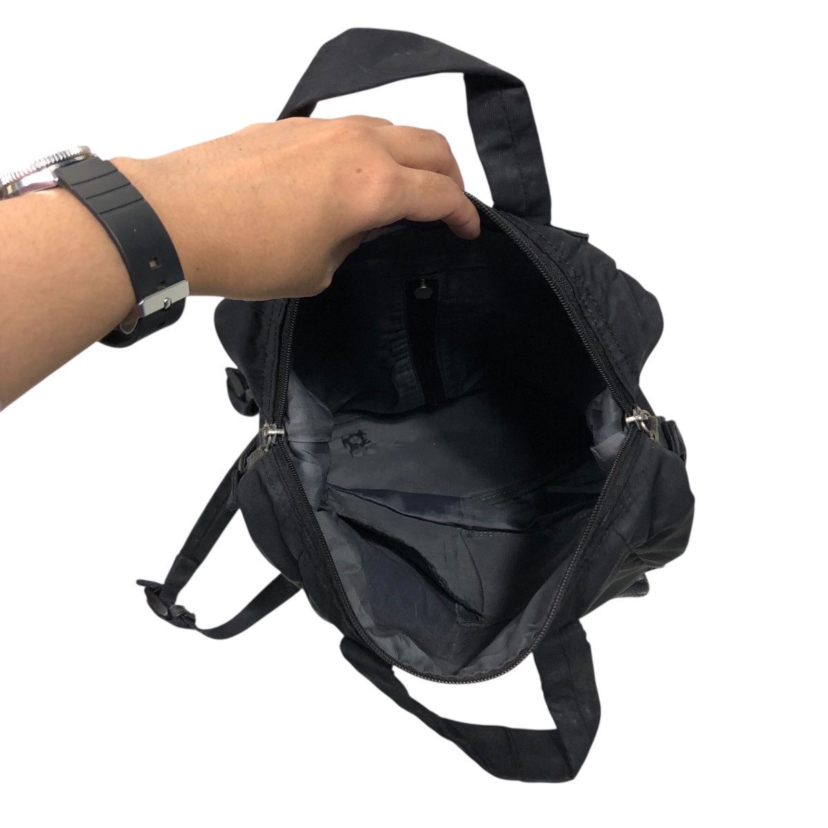Yohji Yamamoto 📌Rich Black Bag Pack Biker Style Y'Saccs Bondage Design Size ONE SIZE - 7 Thumbnail
