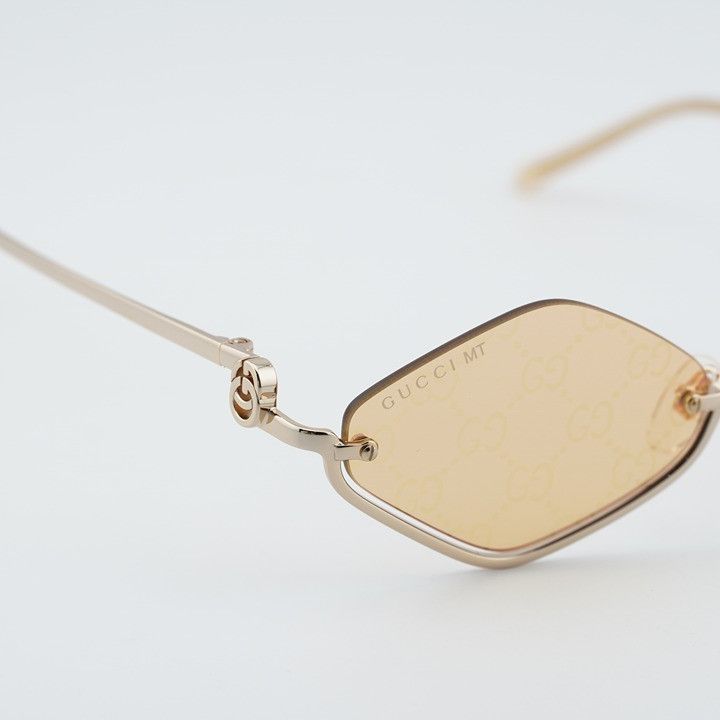 Gucci Gucci GG1604S 004 Sunglasses Gold Geometric Frame Size ONE SIZE - 6 Thumbnail