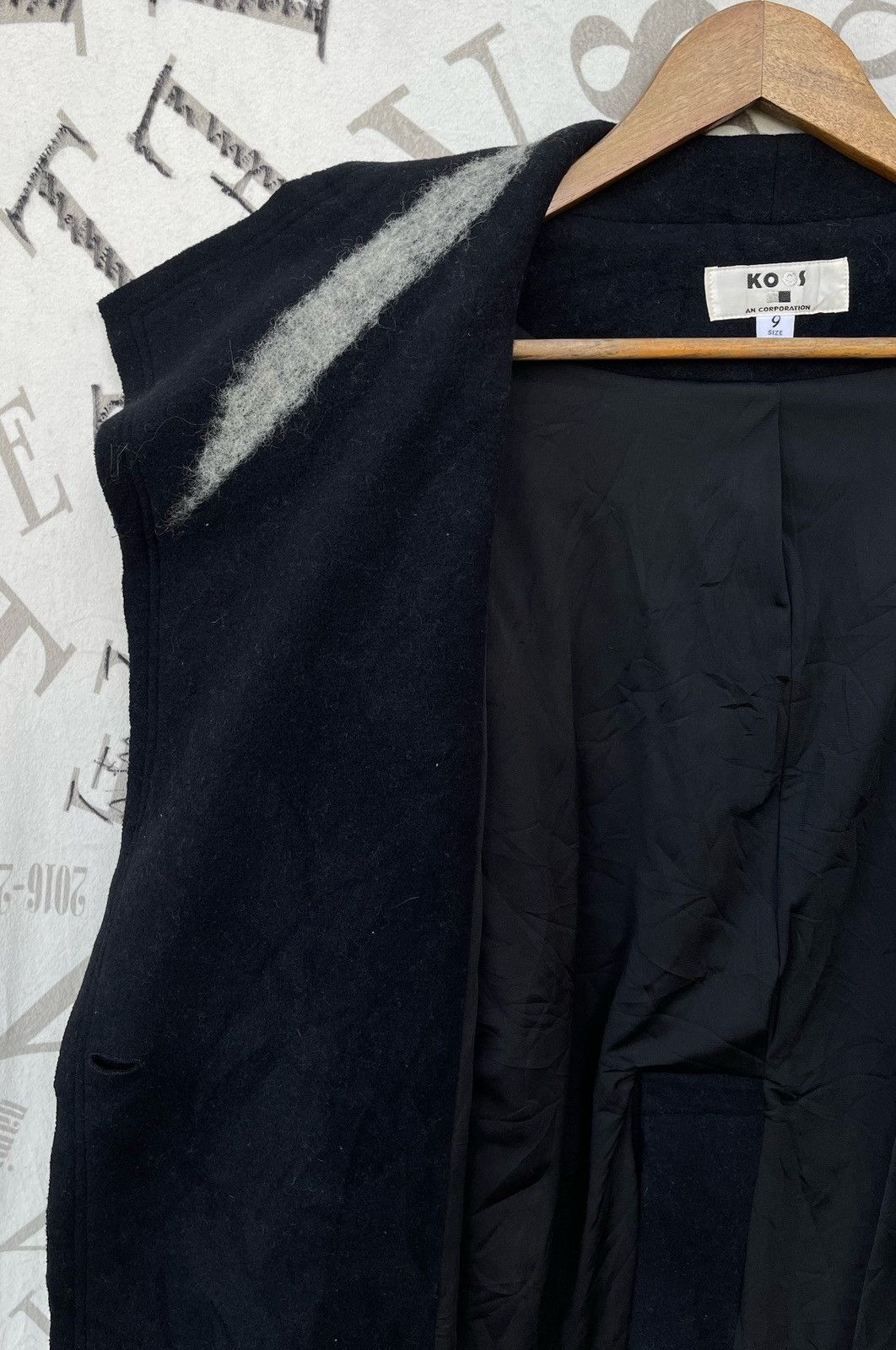 Japanese Brand 🔥Vintage Koos Japan "Art" Wool Belt Over Coat Size US M / EU 48-50 / 2 - 9 Thumbnail