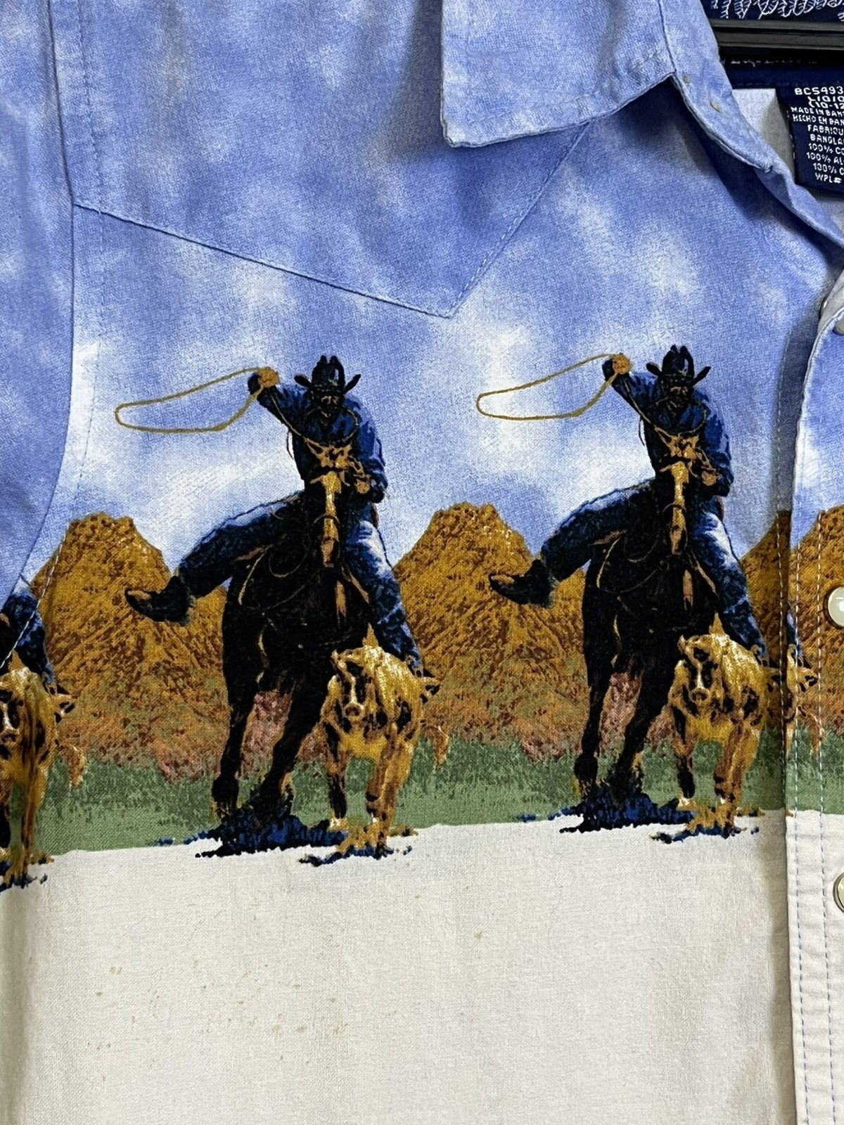 Wrangler RARE🔥VINTAGE WRANGLER COWBOYS WESTERN BUTTON UPS SHIRT Size US XS / EU 42 / 0 - 7 Thumbnail