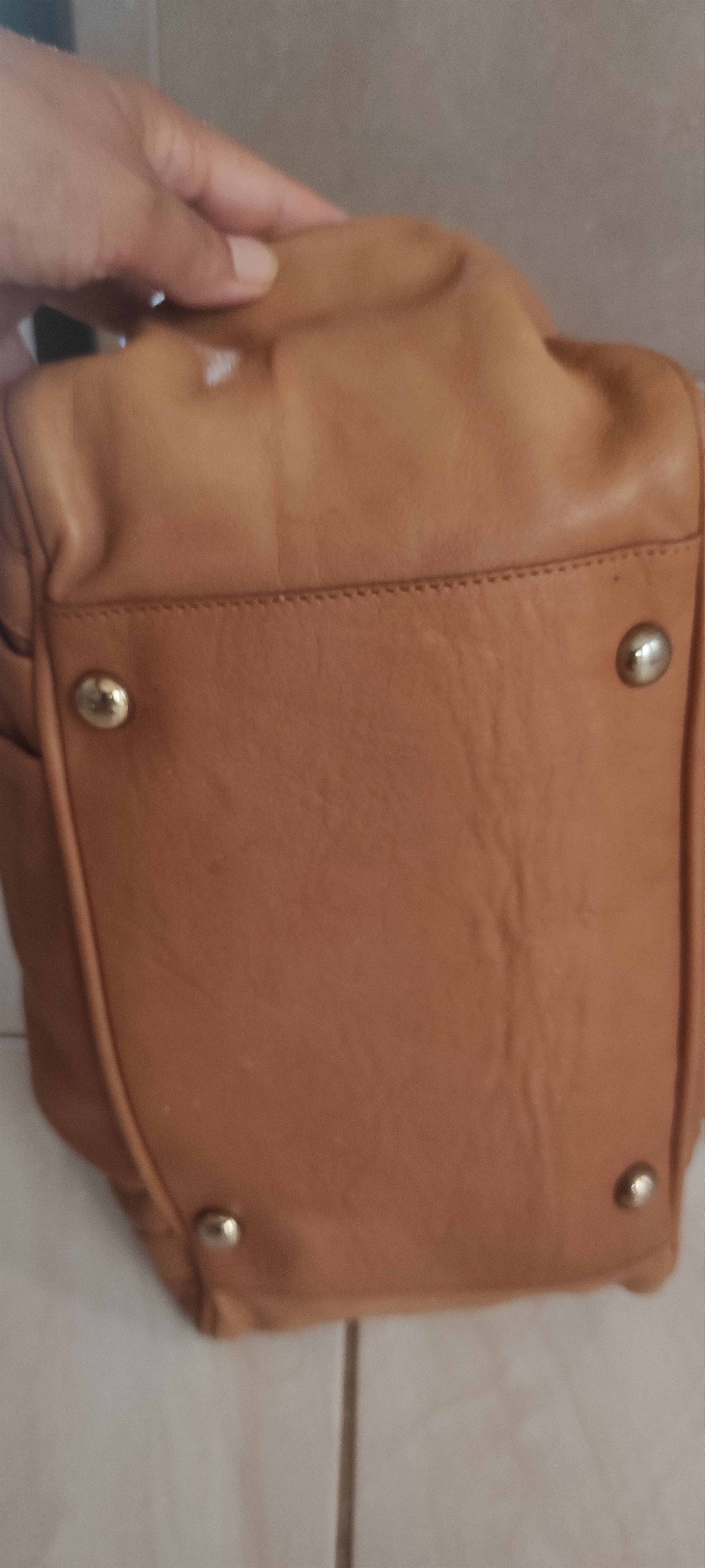 Massimo Dutti Massimo Dutti Satchel Bag Camel Leather Crossbody Bag Size ONE SIZE - 8 Thumbnail
