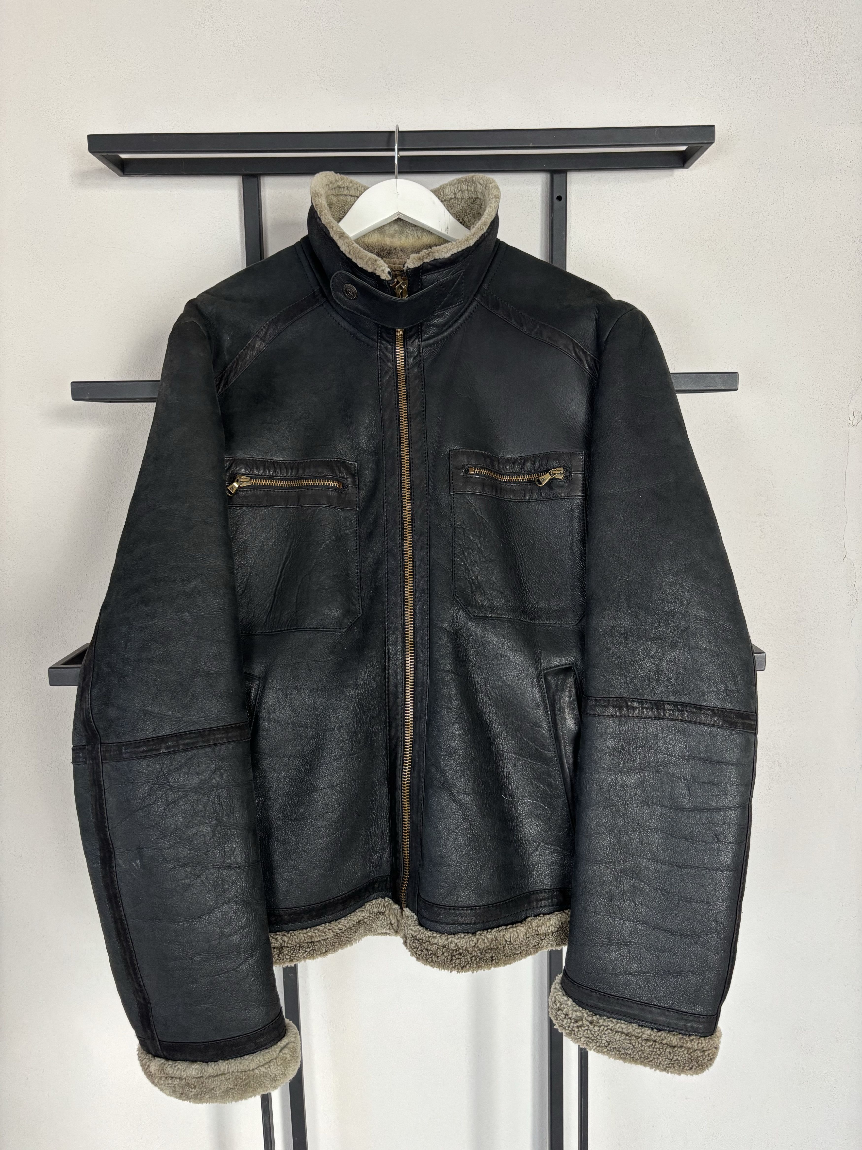 Dolce & Gabbana Vtg Sheepskin Shearling 1990s Dolce&Gabbana Leather Jacket Size US L / EU 52-54 / 3 - 4 Thumbnail