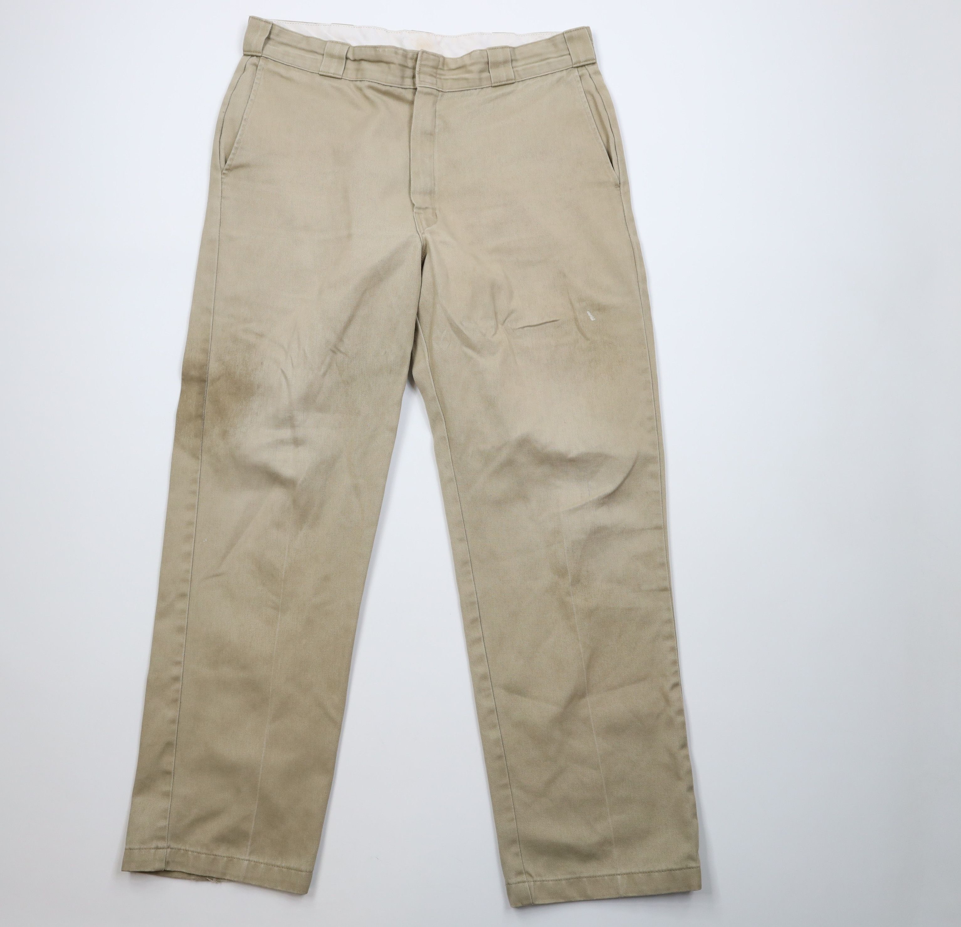 Dickies Vintage Dickies Wide Leg Dungaree Pants Trousers Beige Size US 36 / EU 52 - 1 Thumbnail