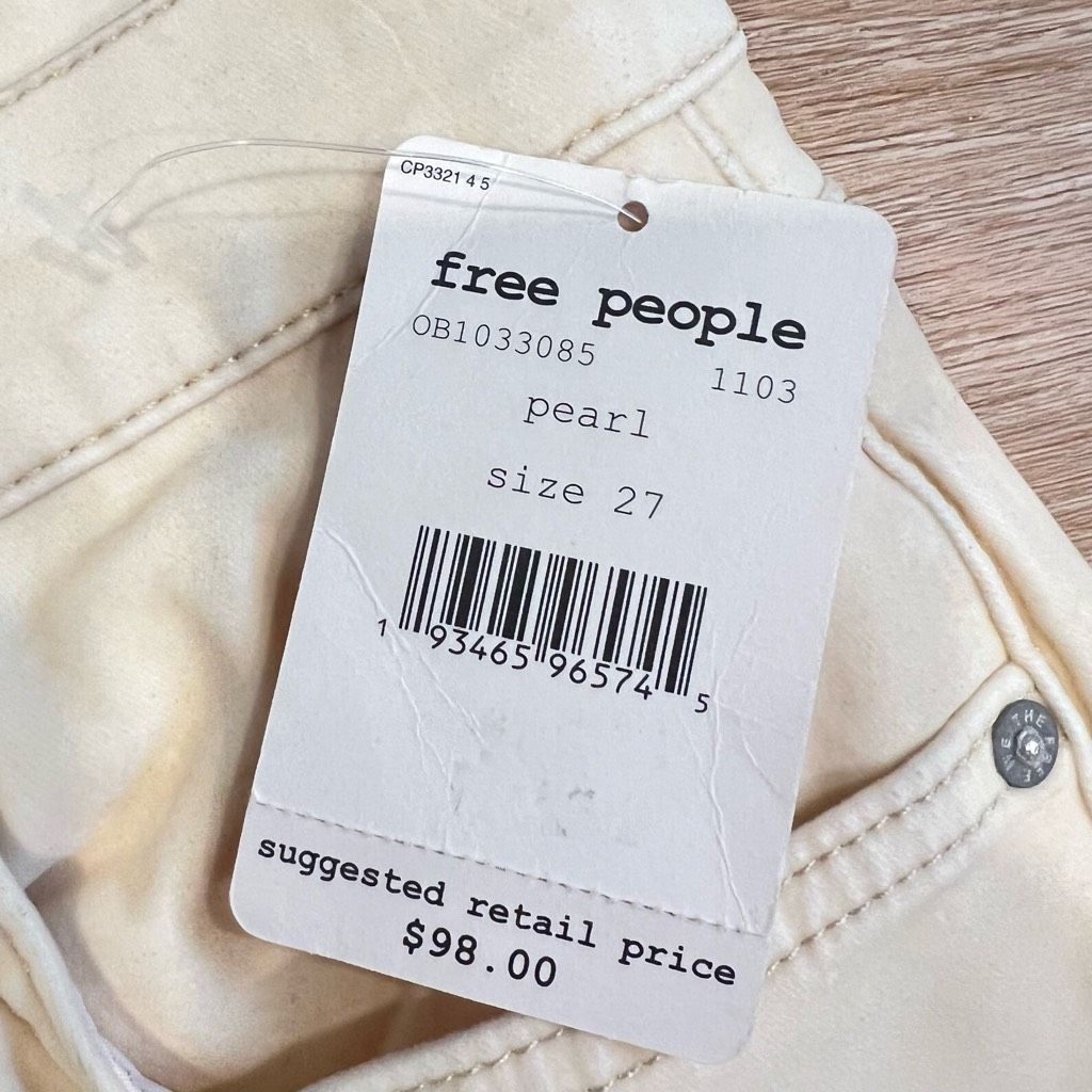 Free People Free People x We the Free, Pearl Velvet Skinny Pants, Raw An Size 27" / US 4 / IT 40 - 5 Thumbnail