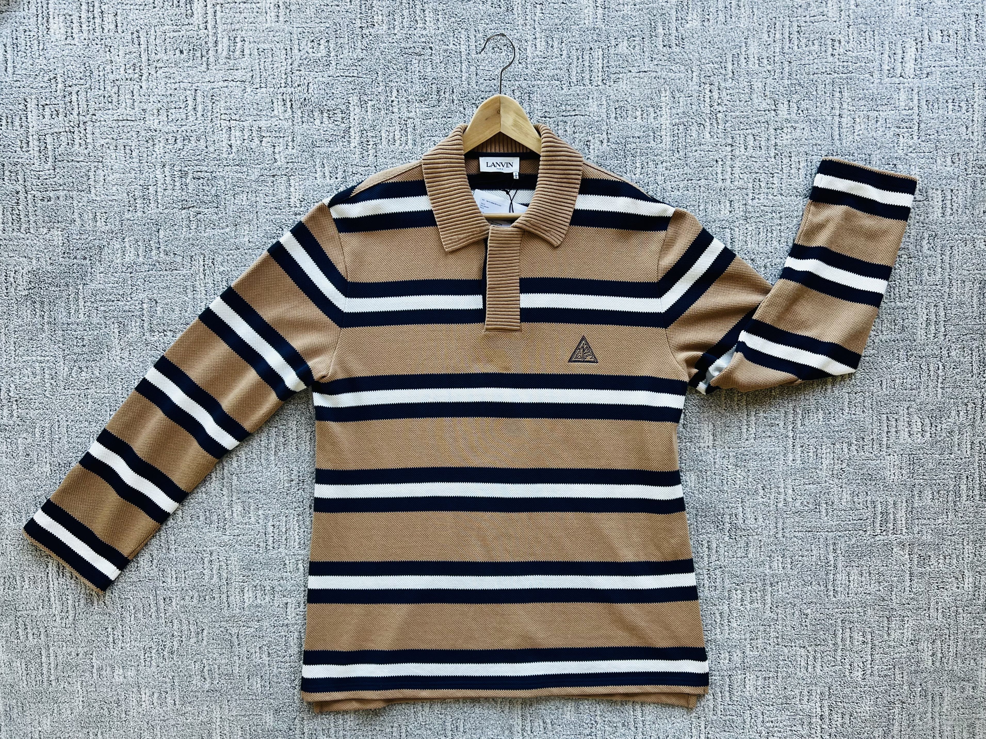 Lanvin LANVIN Oversized Striped Logo Poloshirt Size US M / EU 48-50 / 2 - 7 Thumbnail