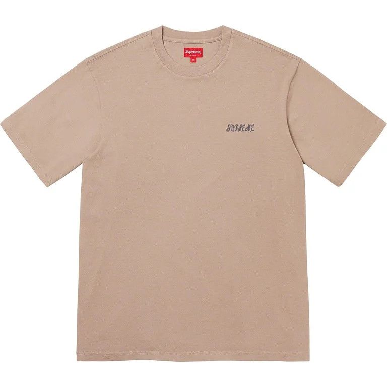 Supreme Supreme Washed Script Short-Sleeve Top 'Tan' Size US XXL / EU 58 / 5 - 1 Thumbnail