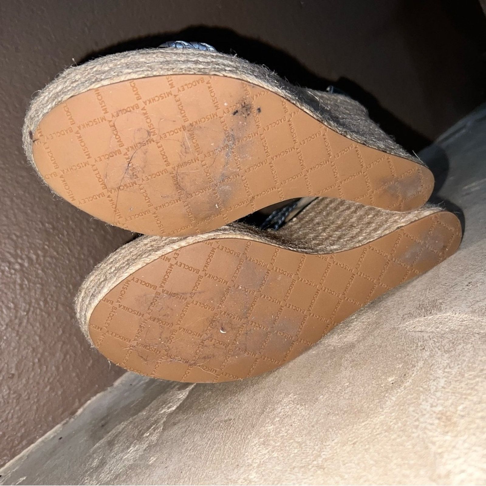 Badgley Mischka Badgley Mischka Espadrilles Size 8.5 Silver Wedge Sandals Size US 8.5 / IT 38.5 - 11 Thumbnail