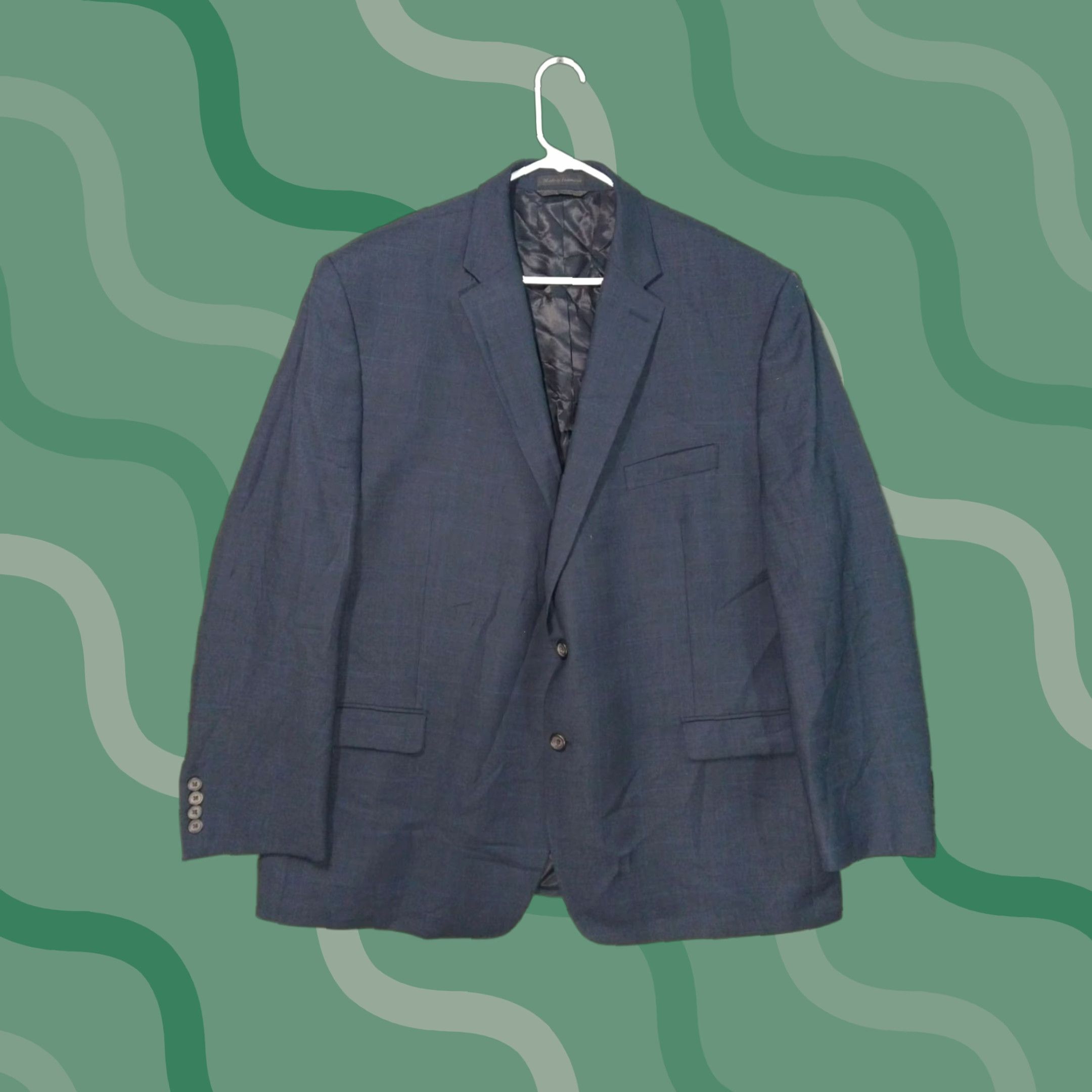 Ralph Lauren VINTAGE? No — Actually: Ralph Lauren Blazer Mens 50R Charcoal Gray Windowpane Two Button Wool Sport Coat Size 50R - 1 Thumbnail