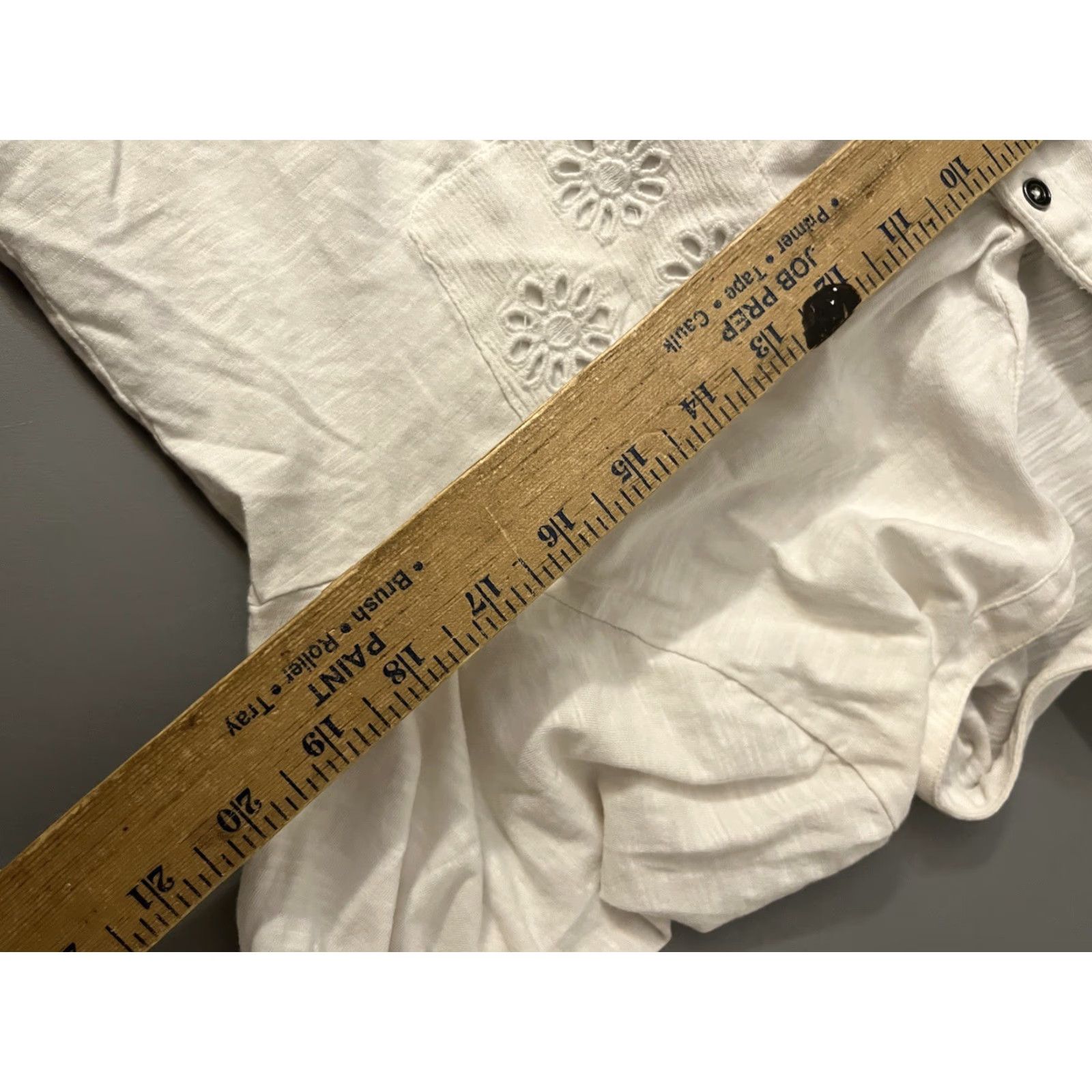 Vintage Style&co. Shirt Womens Petite XL White Roll Tab Sleeve Knot Hem Button Front PXL Buttons Pockets Casual Lightweight 100% Cotton Regular Vintage: No Size XL / US 12-14 / IT 48-50 - 5 Thumbnail