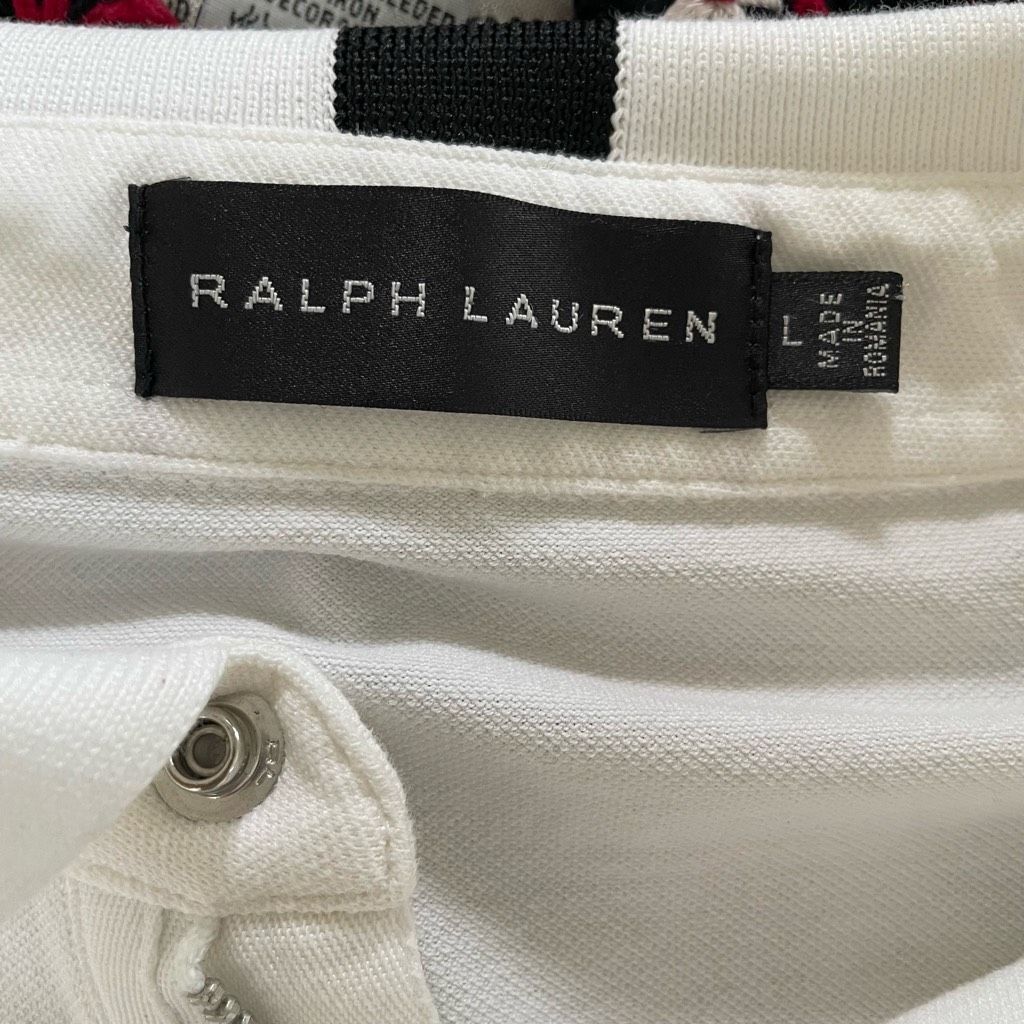 Ralph Lauren Black Label White Polo Golf Shirt Zip Neck M