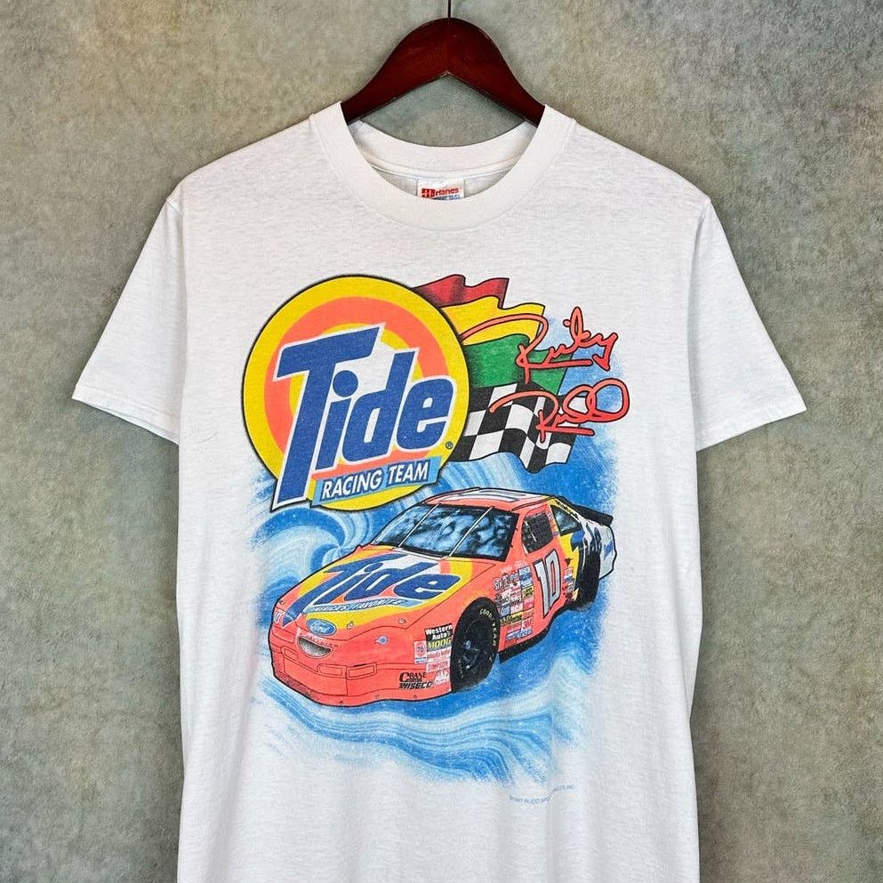 NASCAR × Vintage Vintage Nascar Tide Racing T Shirt Sz S White Ricky Rudd Size US S / EU 44-46 / 1 - 1 Thumbnail