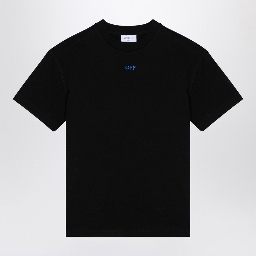 Off-White o1d2blof0924 Cotton T-Shirt With Logo Embroidery in Black Size XS / US 0-2 / IT 36-38 - 1 Thumbnail