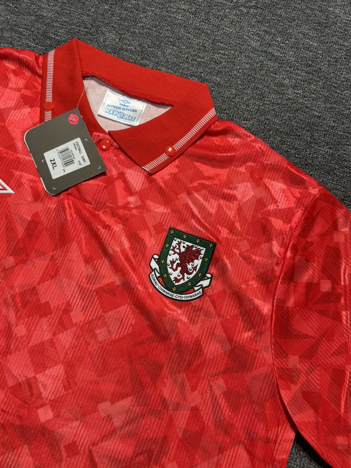 Umbro Vintage Wales 1990-1992 Home Soccer Jersey Umbro Rare Size US XXL / EU 58 / 5 - 3 Thumbnail