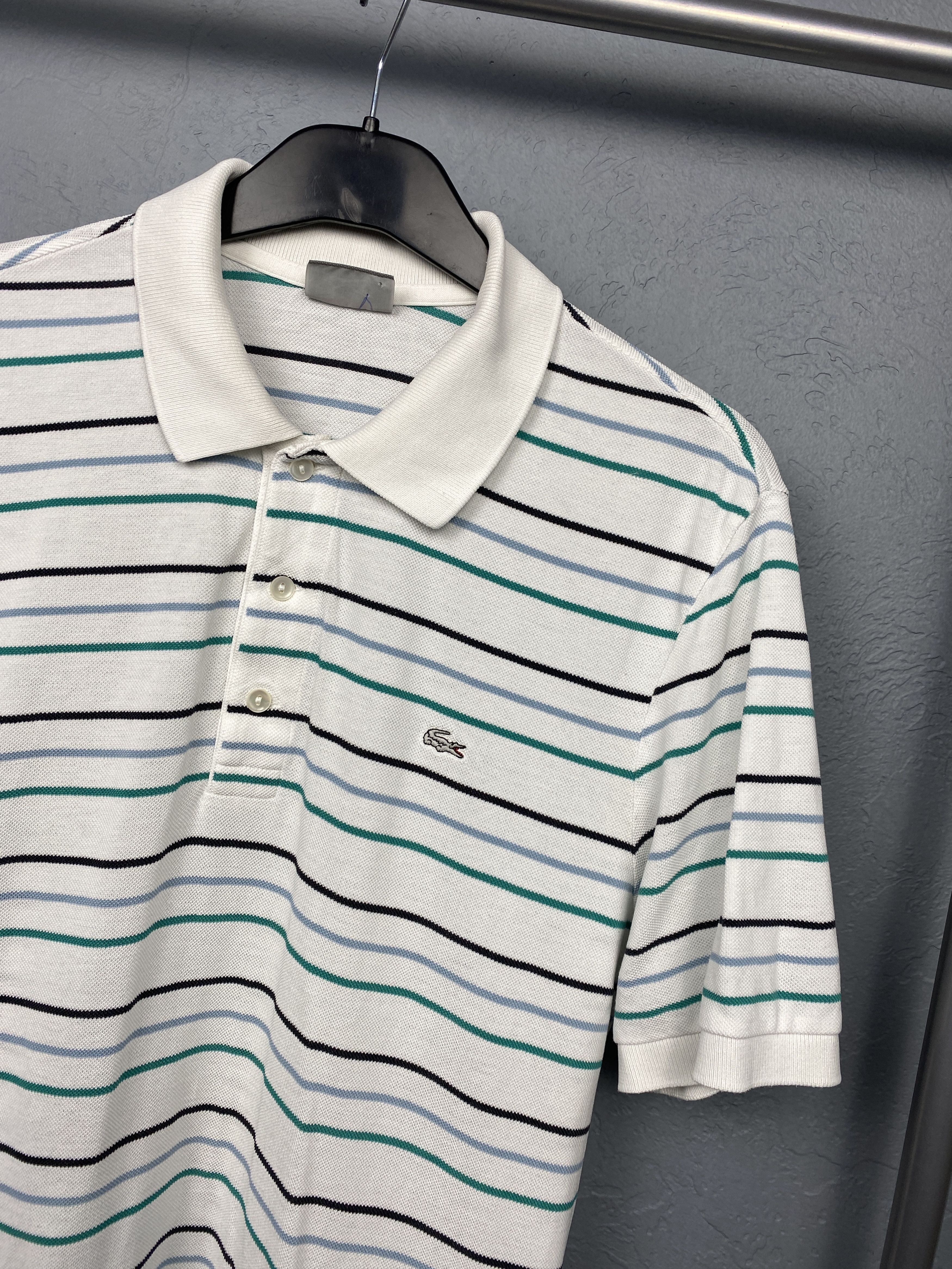 Lacoste × Vintage Lacoste Vintage Mens Striped Polo Shirt Size L Size US L / EU 52-54 / 3 - 2 Thumbnail