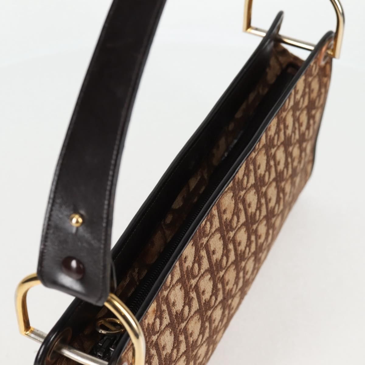 Dior DIOR Trotter Canvas Shoulder Bag Brown Gold Size ONE SIZE - 7 Thumbnail