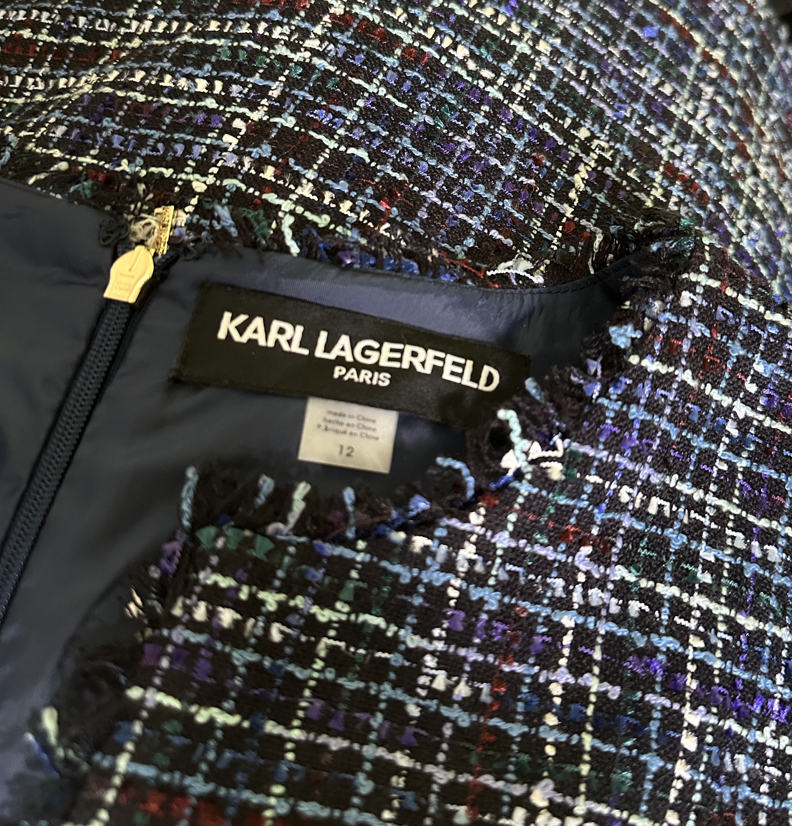 Karl Lagerfeld Tweed Midi Dress Size M / US 6-8 / IT 42-44 - 7 Thumbnail